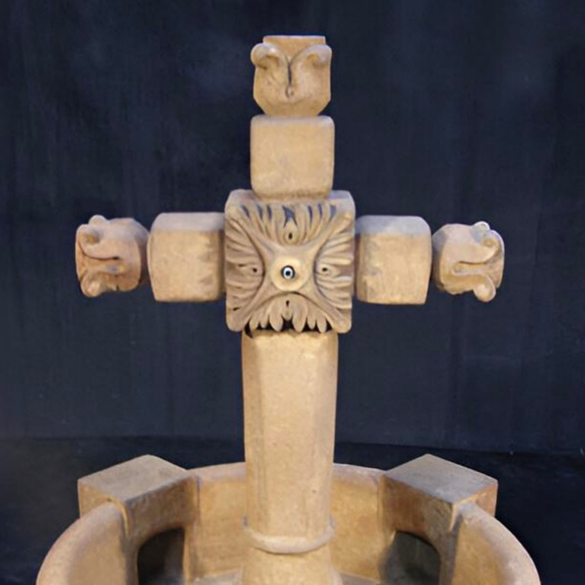 Ancient Cross Concrete Pond Fountain - Fiore #2145