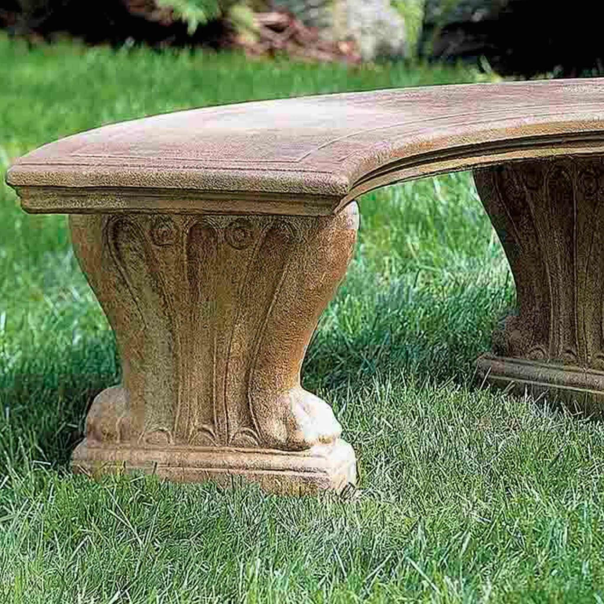 Curved West Chester Concrete Garden Bench - Thumbnail 2