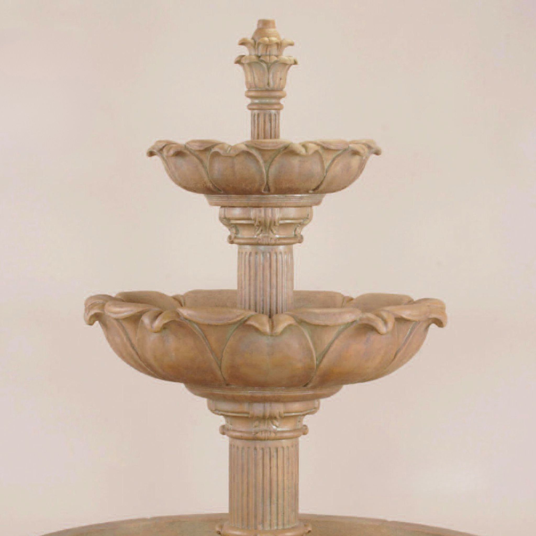 Acquarossa 2-Tier Pond Concrete Fountain - Thumbnail 2