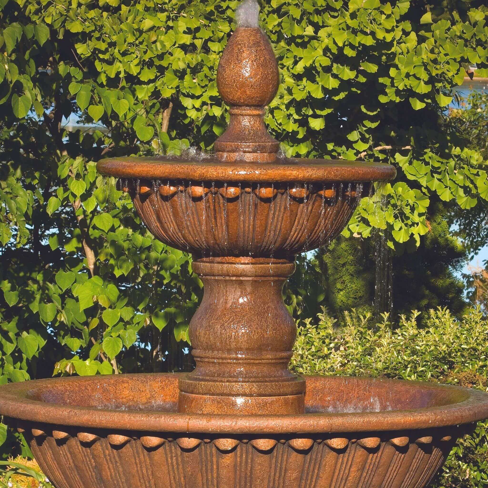 Florentine Globed 2-Tier Concrete Fountain - Thumbnail 2