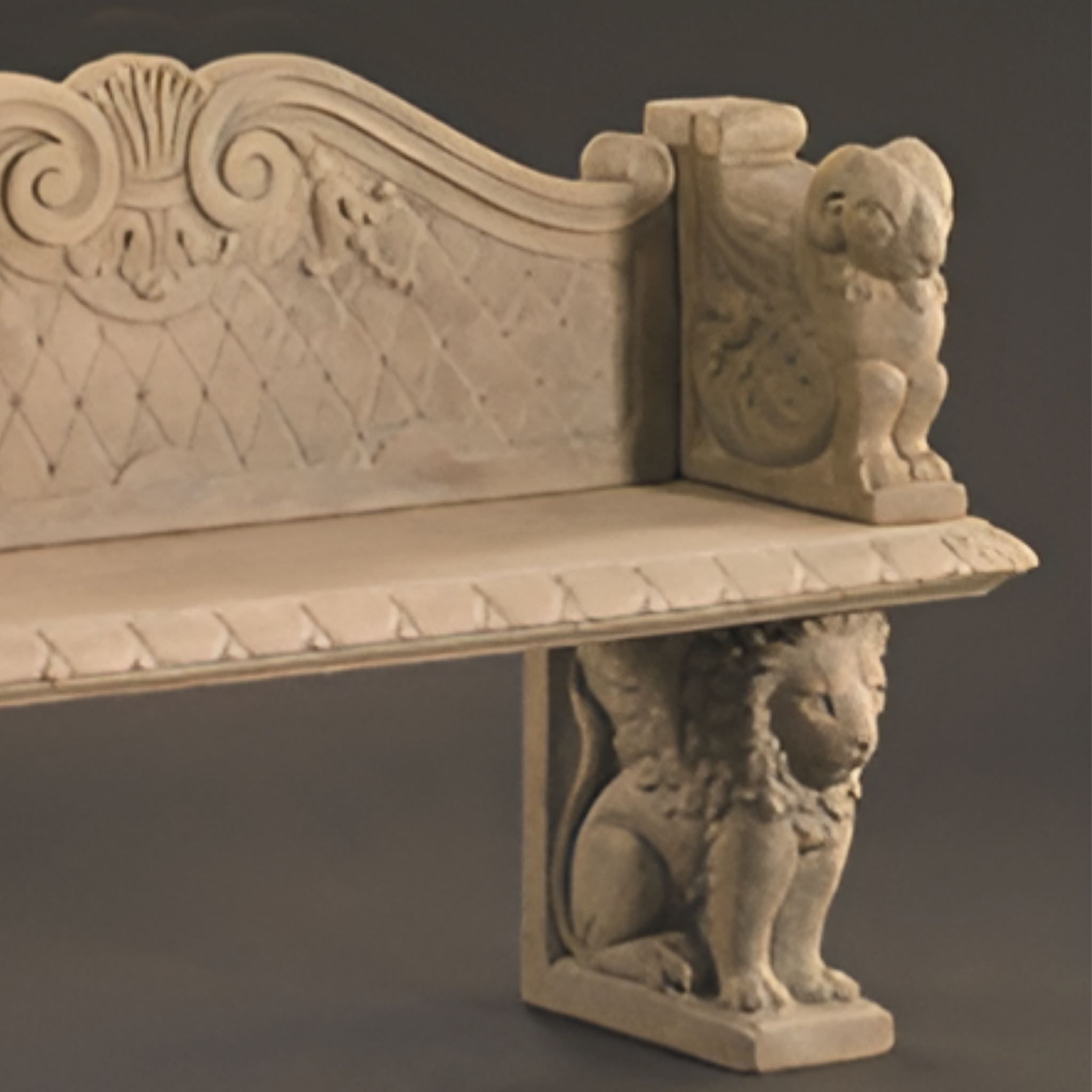Fiore Stone Venetian Straight Garden Bench - Thumbnail 2