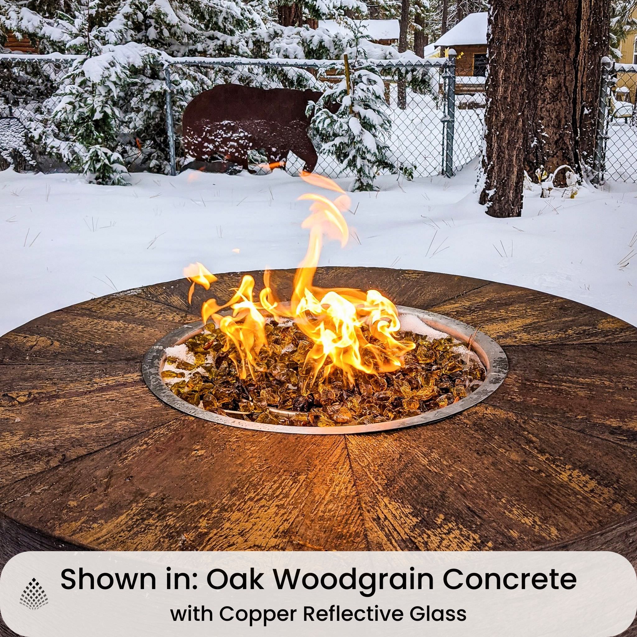 Sequoia "Woodgrain" Concrete Gas Fire Pit - Outdoor Plus