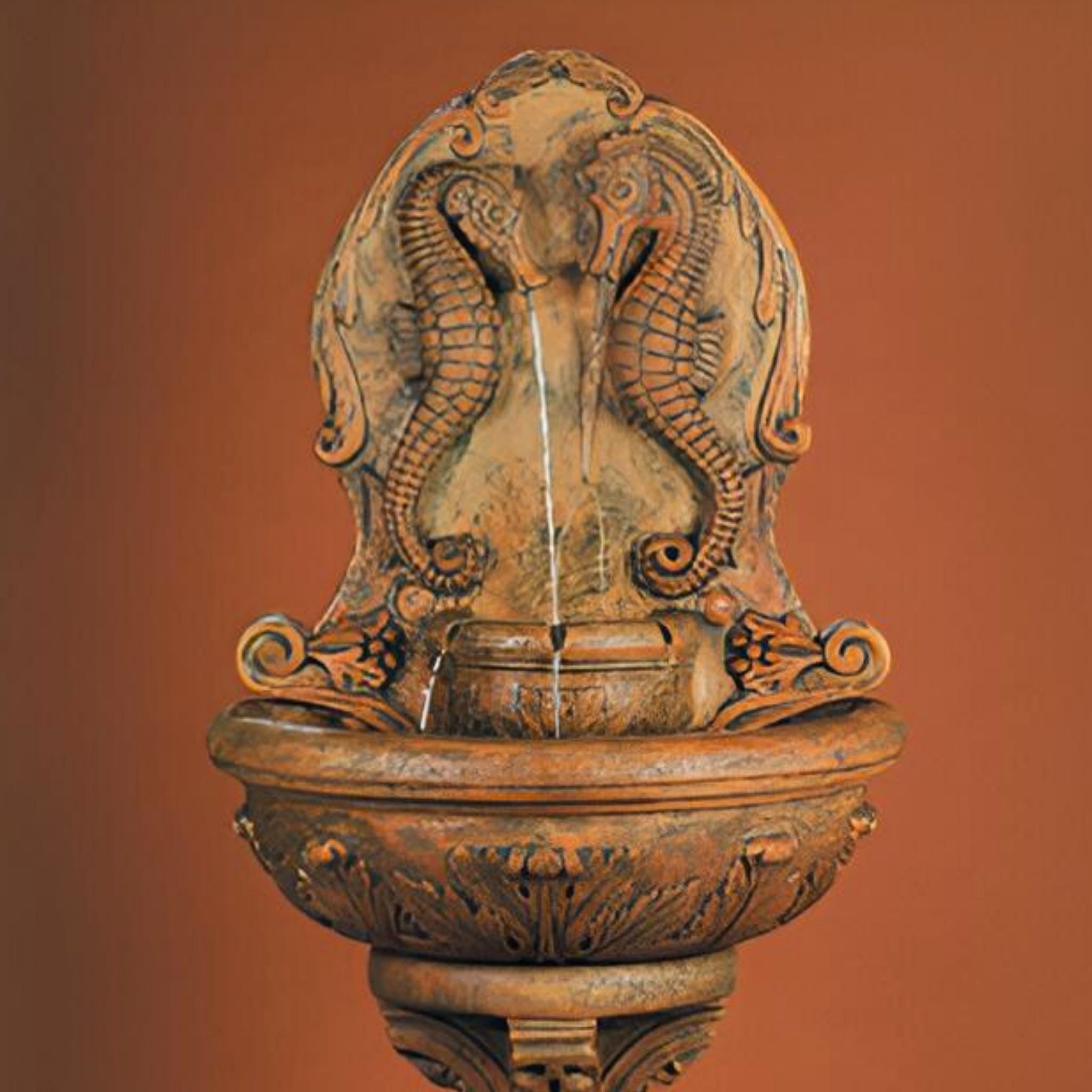 Sea Horse Concrete Wall Fountain - Fiore #2061