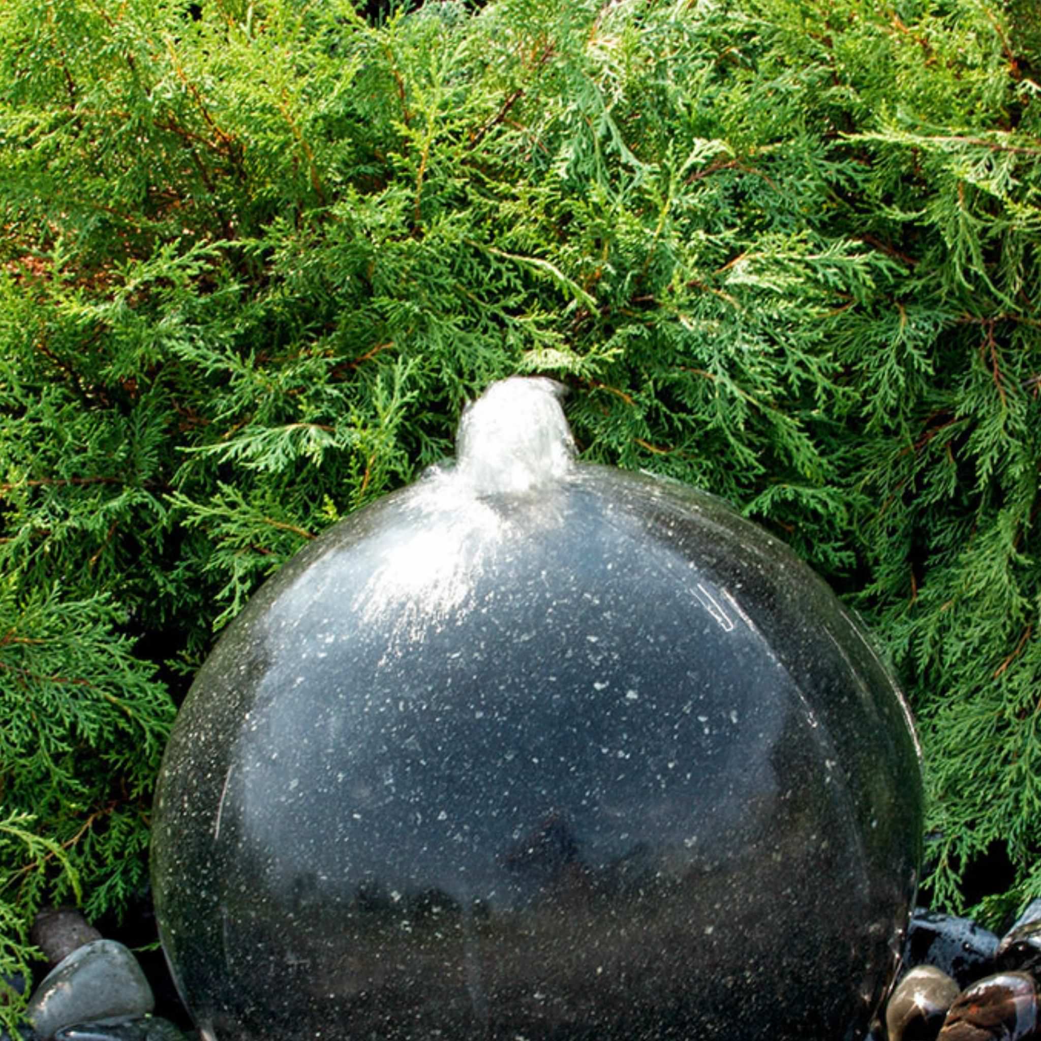 Black Granite Sphere Fountain - Complete Kit - Blue Thumb