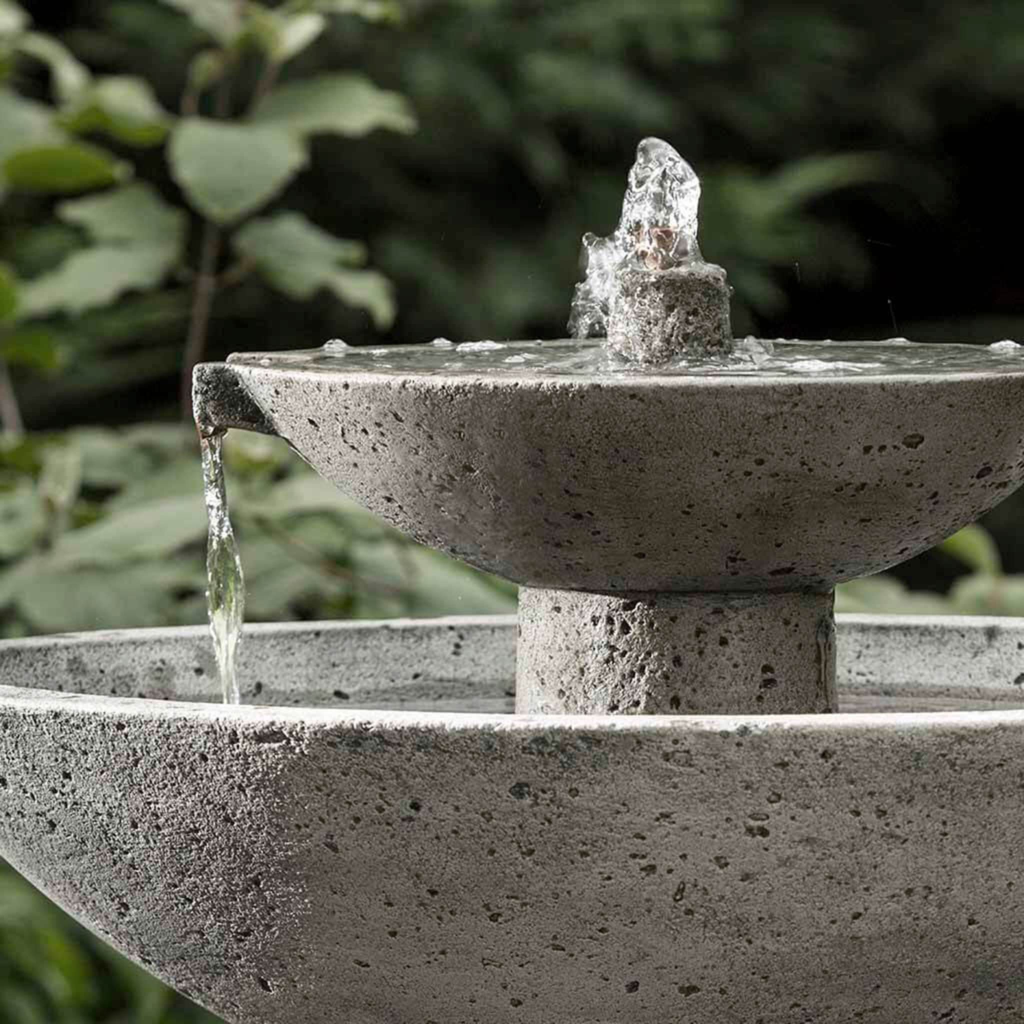 Jensen Oval 2-Tier Concrete Fountain - Campania