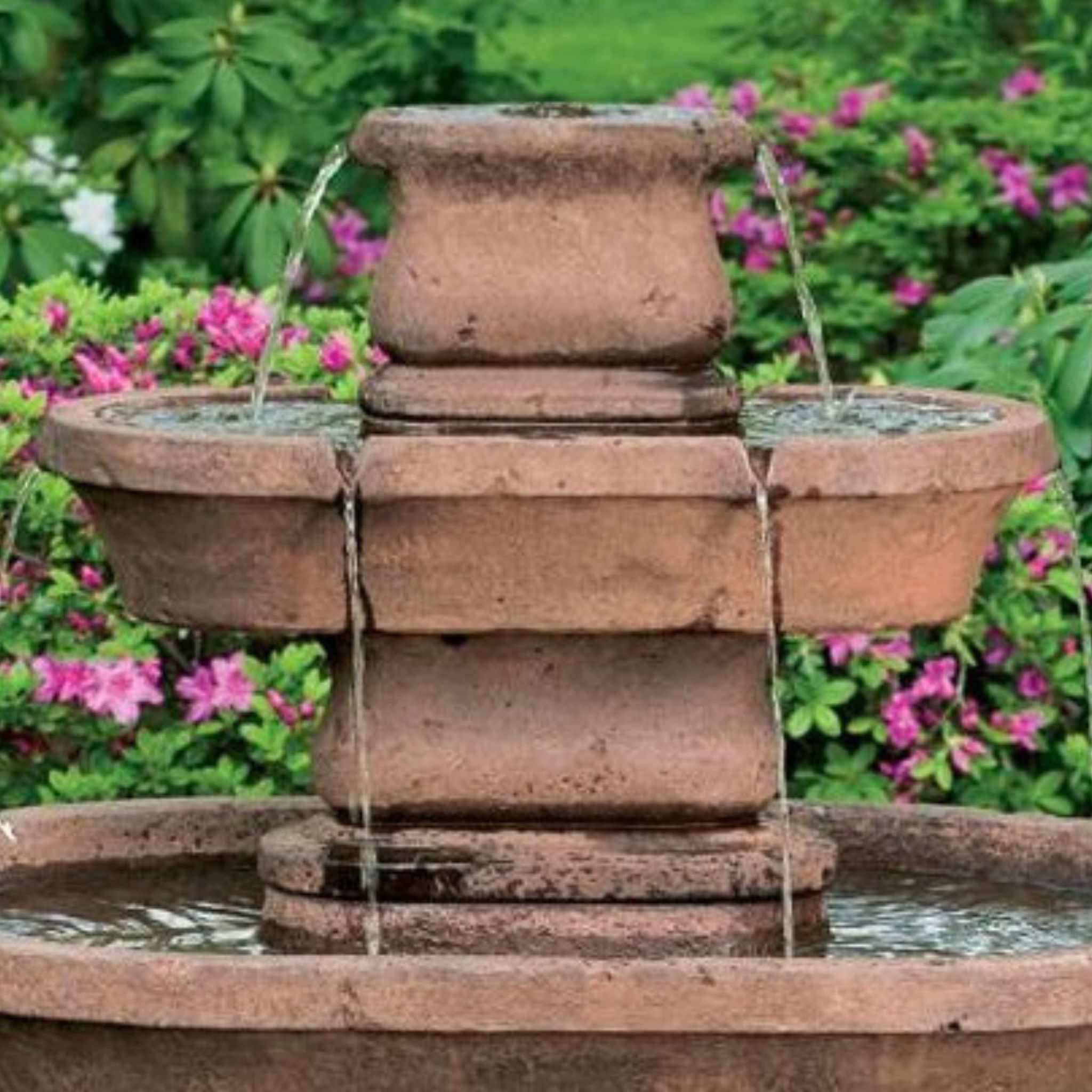 Assisi Oval 2-Tier Concrete Fountain - Massarellis #3648