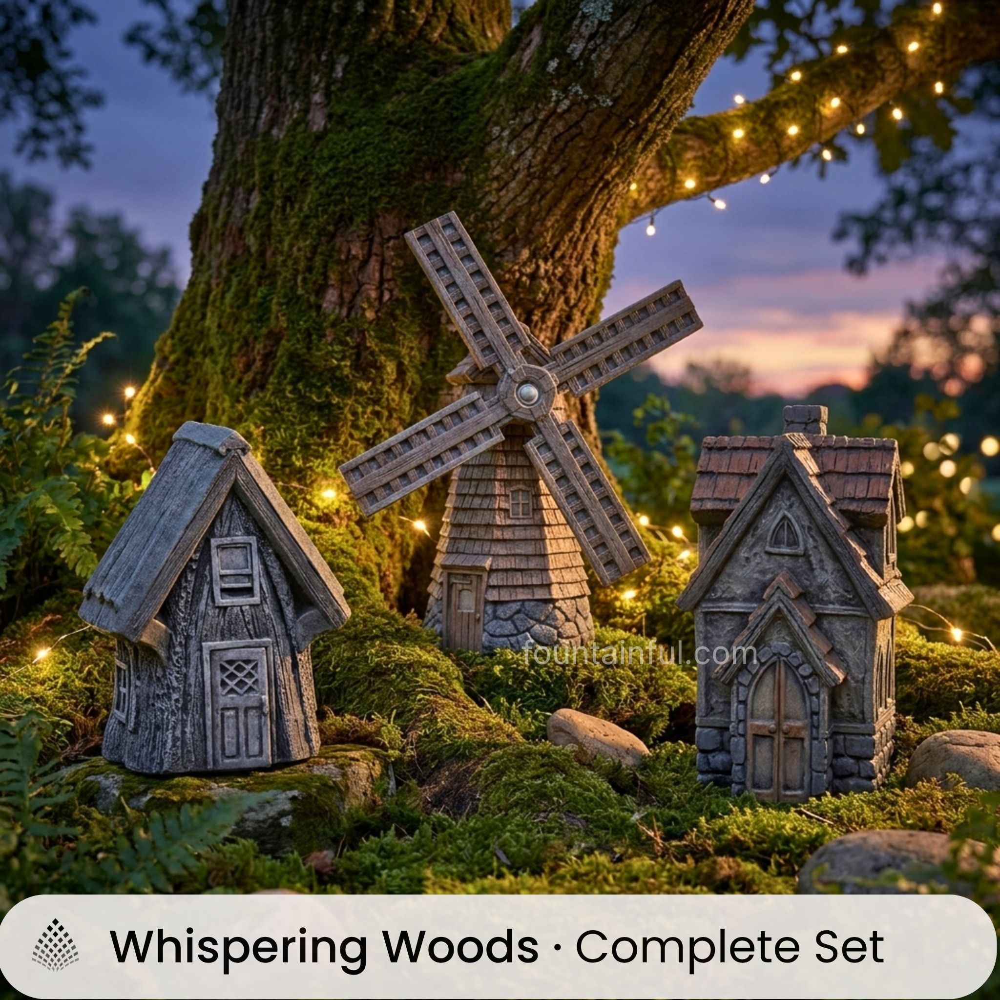 Whispering Woods Complete Statue Collection by Massarelli - Fairy Fantasy Garden Decor