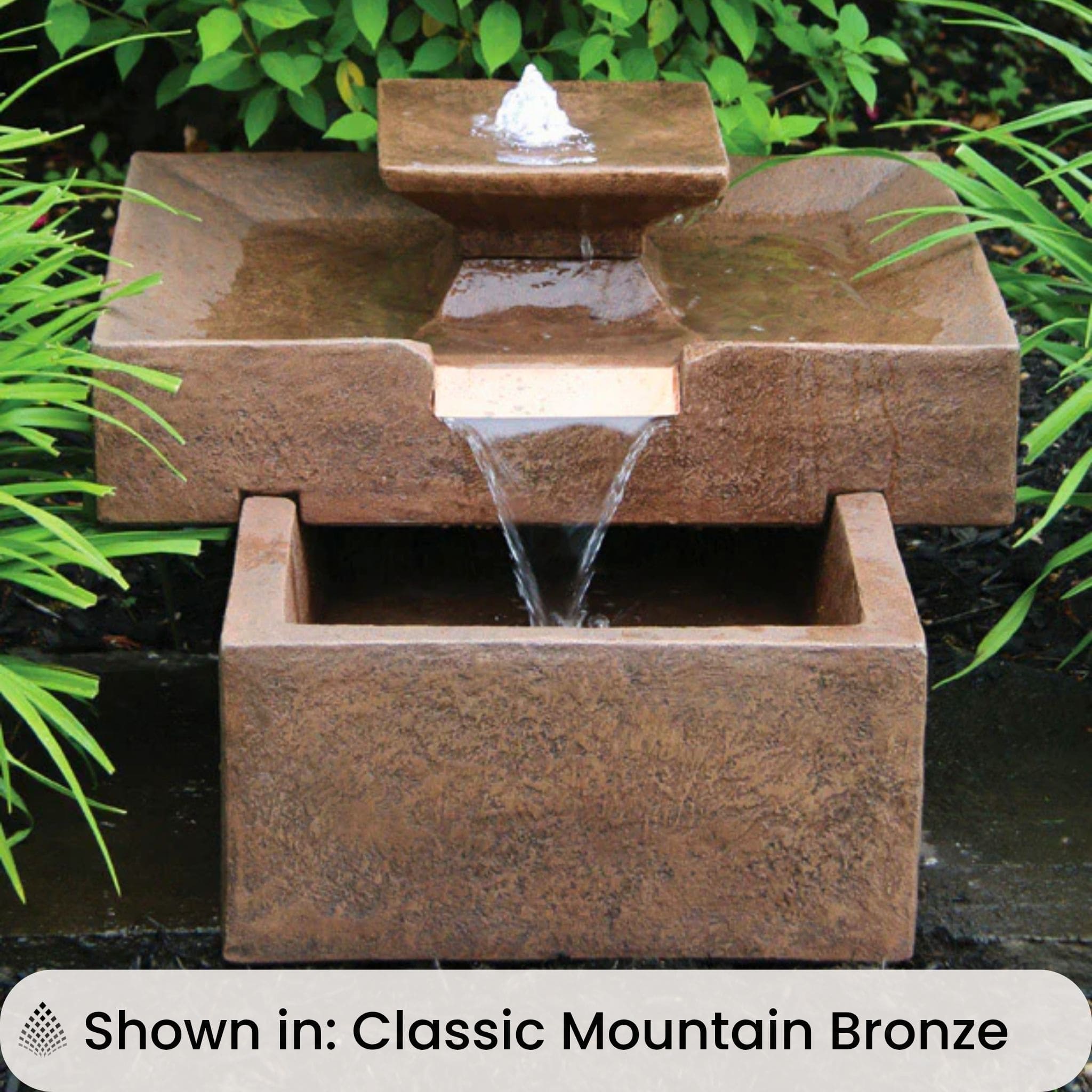 Linear Lighted Cascade Concrete Fountain - Massarellis #3881
