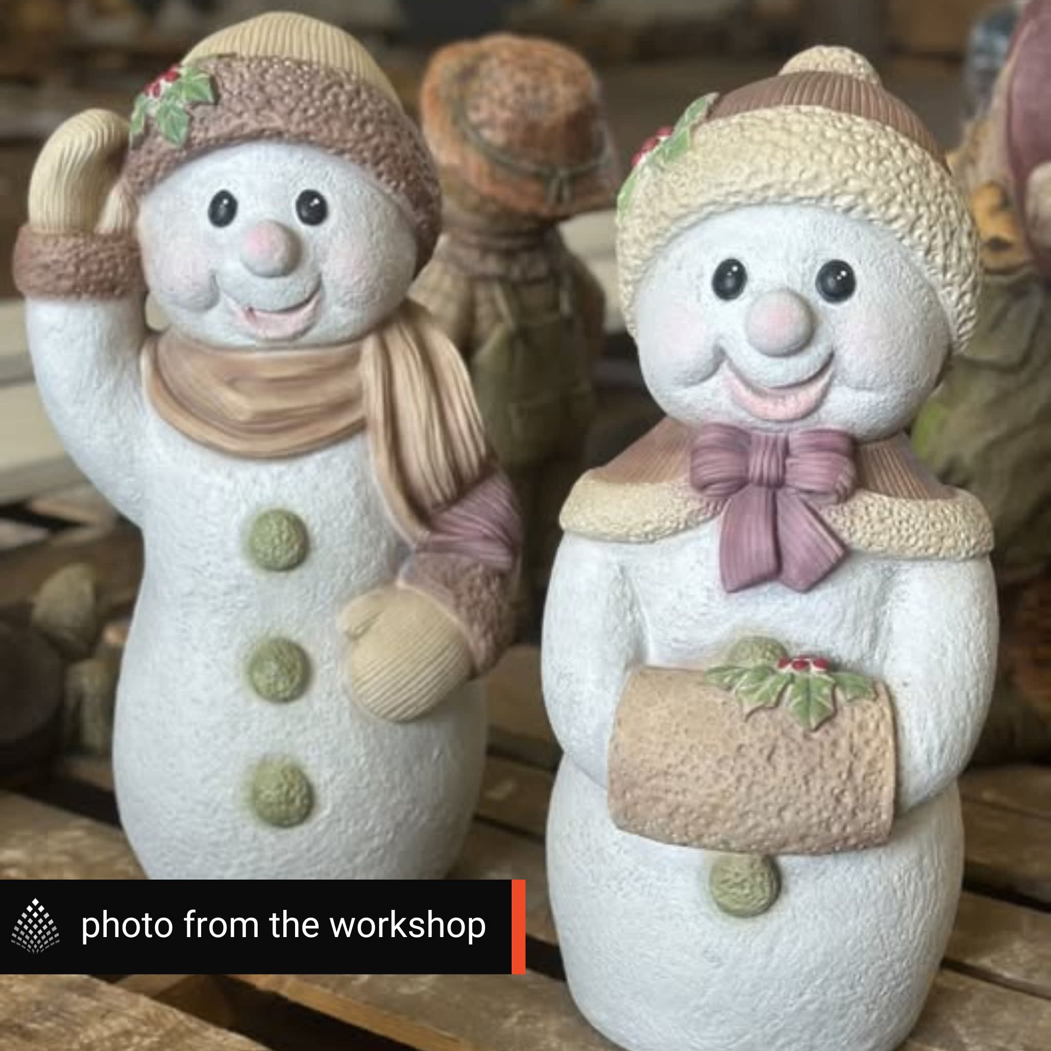 Snow Girl & Snow Boy Concrete Garden Statues - Massarellis