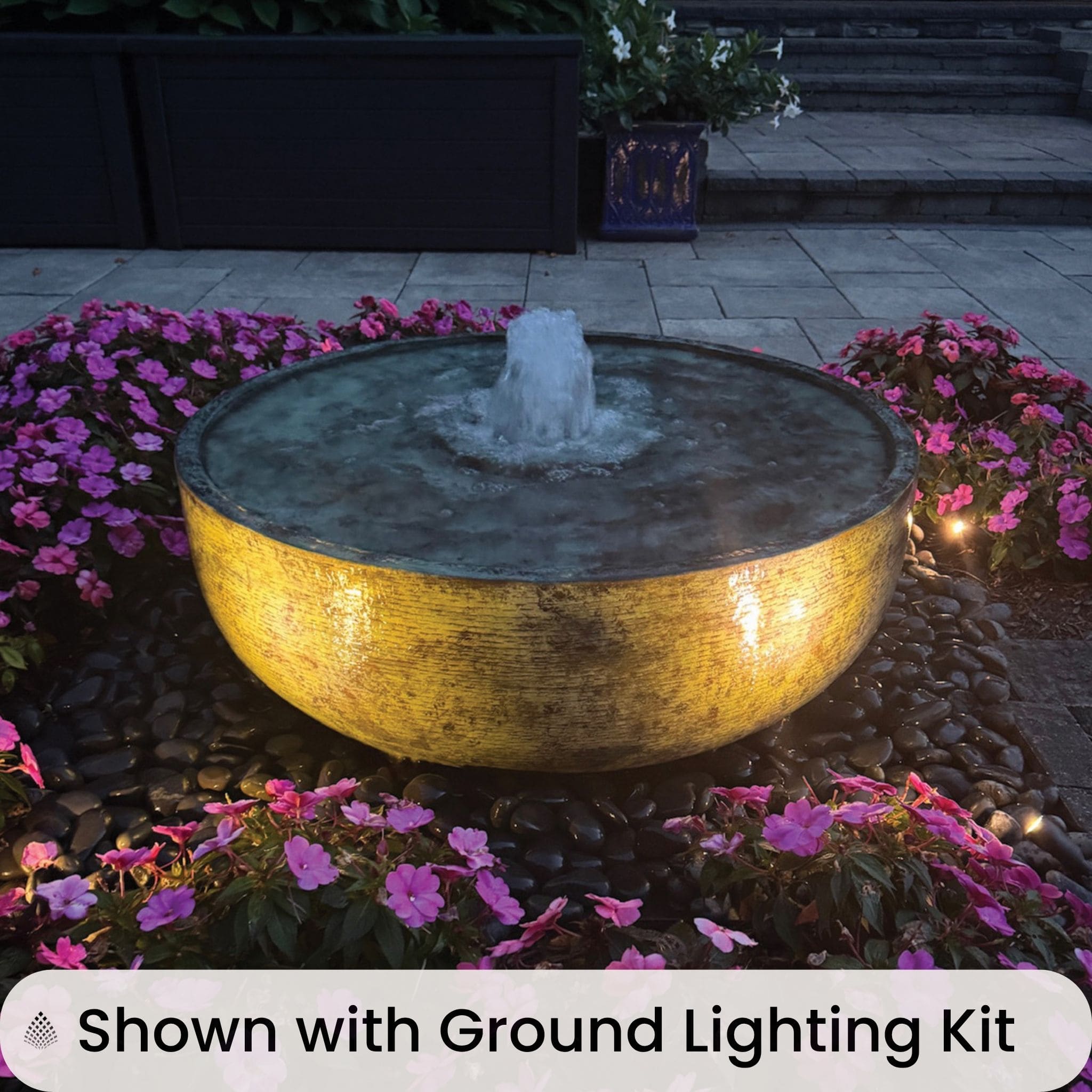 Brass Reflection Bowl Fountain - Complete Kit - Blue Thumb