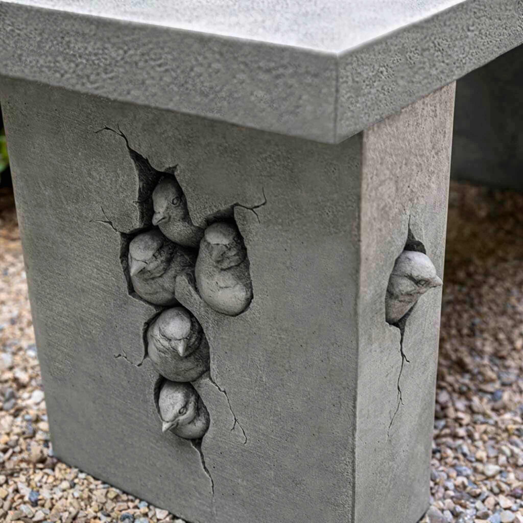 Birdhouse Concrete Garden Bench - Campania #BE144