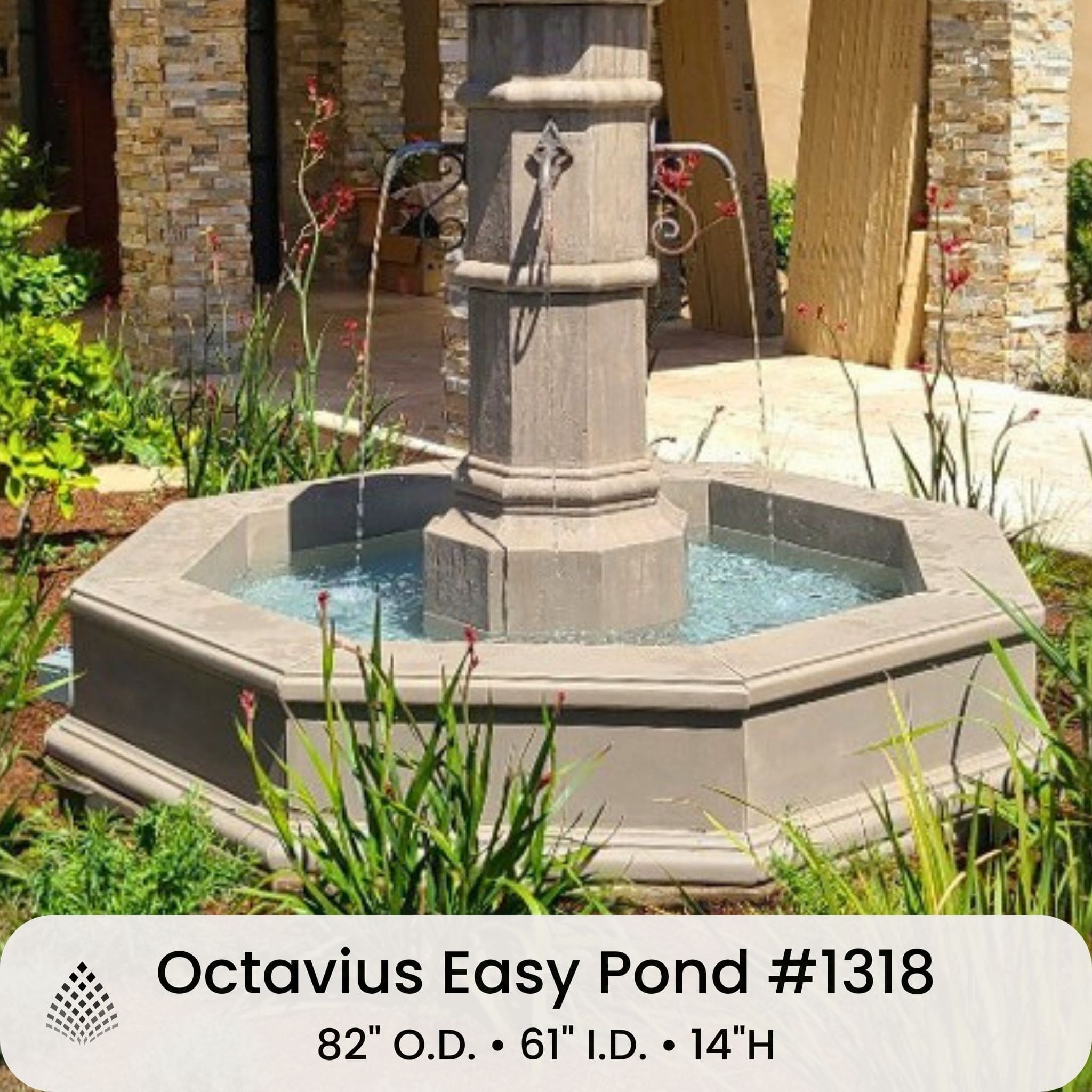 Octavia Concrete Courtyard Pond Fountain - Giannini #1600