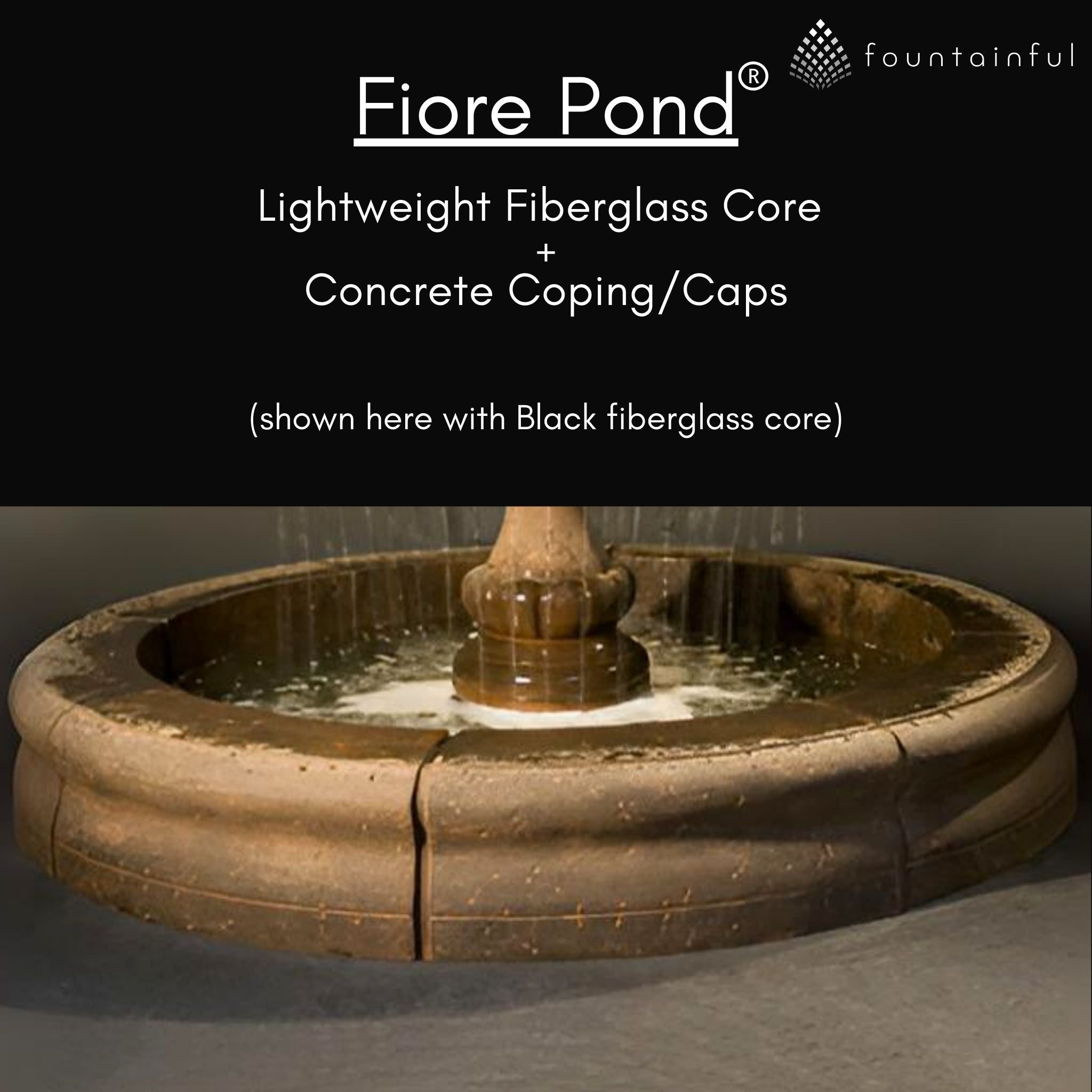 Pioggia 3-Tier Concrete Pond Fountain - Fiore #LG163