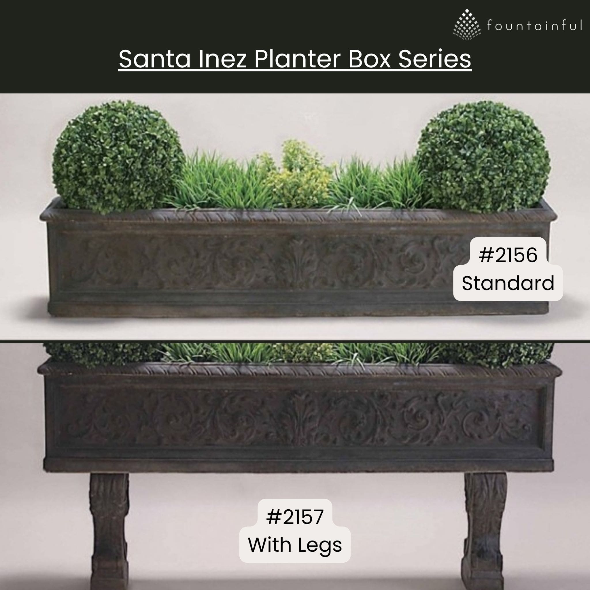 Santa Inez Concrete Box Planters - Giannini