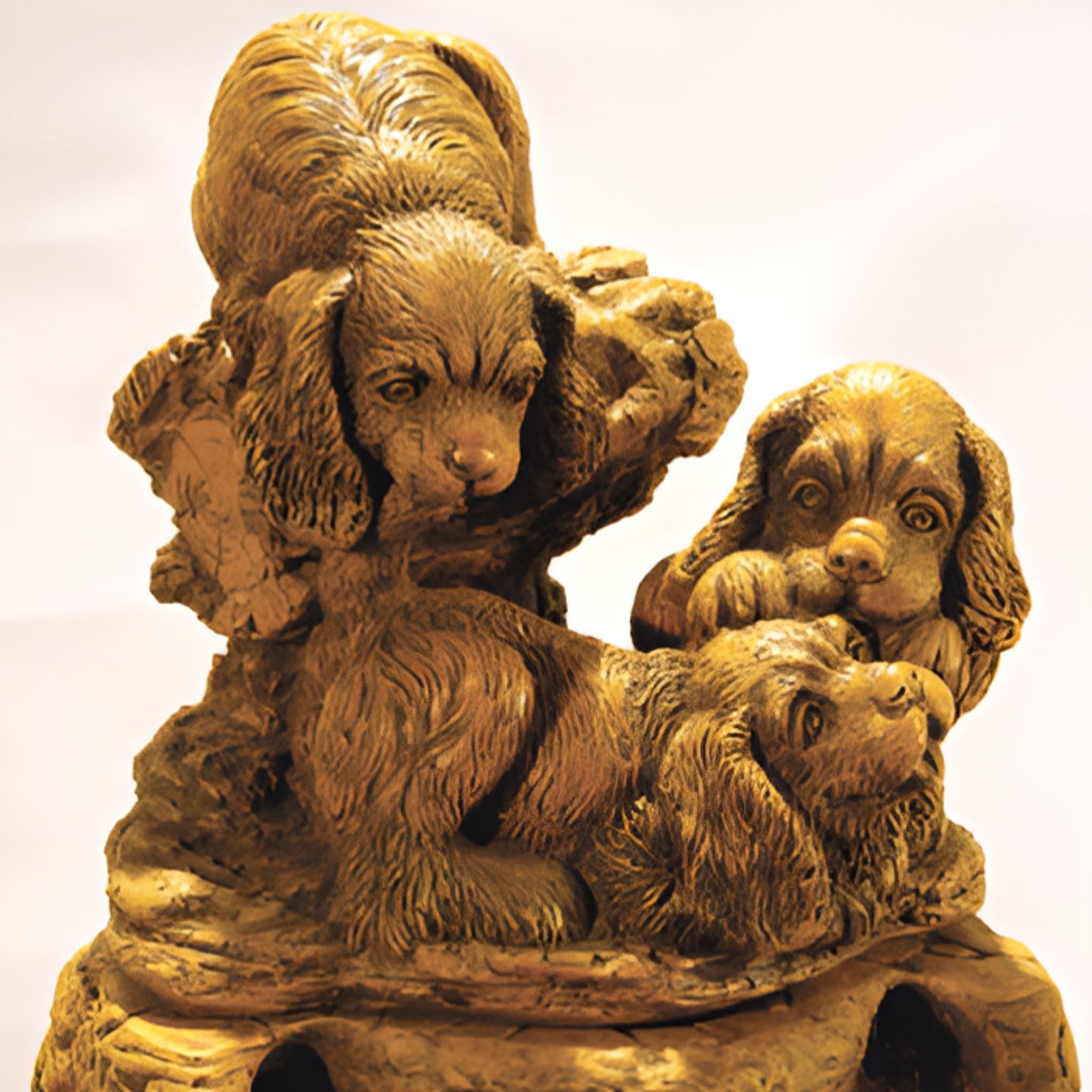 Playful Pups Concrete Fountain - Thumbnail 2