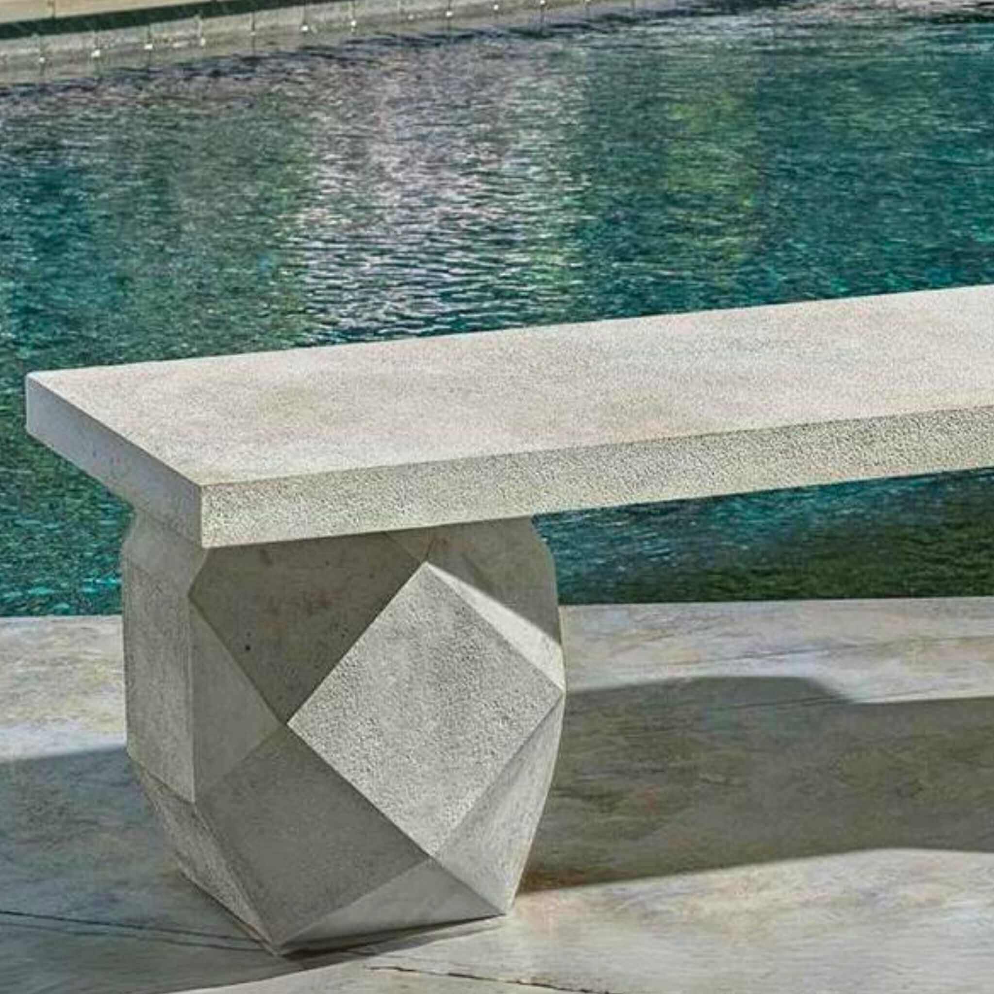 Polyhedron Concrete Garden Bench - Campania #BE152