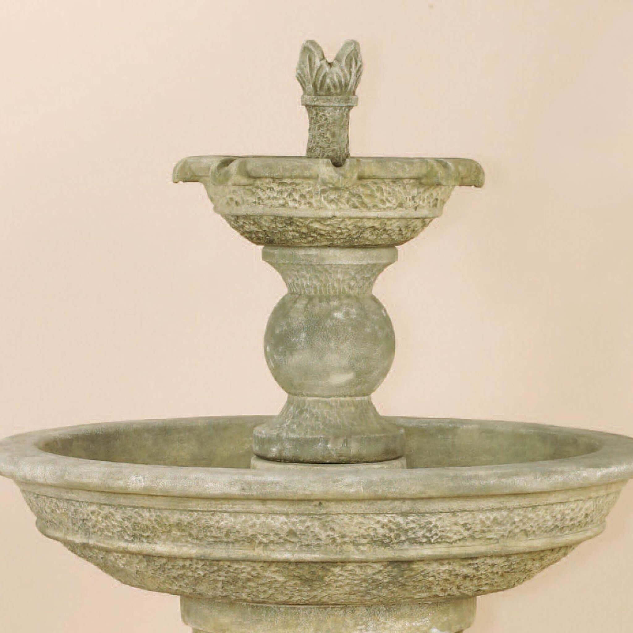 Antiquarium 2-Tier Concrete Fountain with Base - Giannini #1133