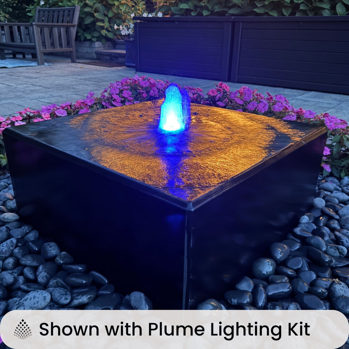 Acrylic Cuboid Block Heiho Fountain - Blue Thumb