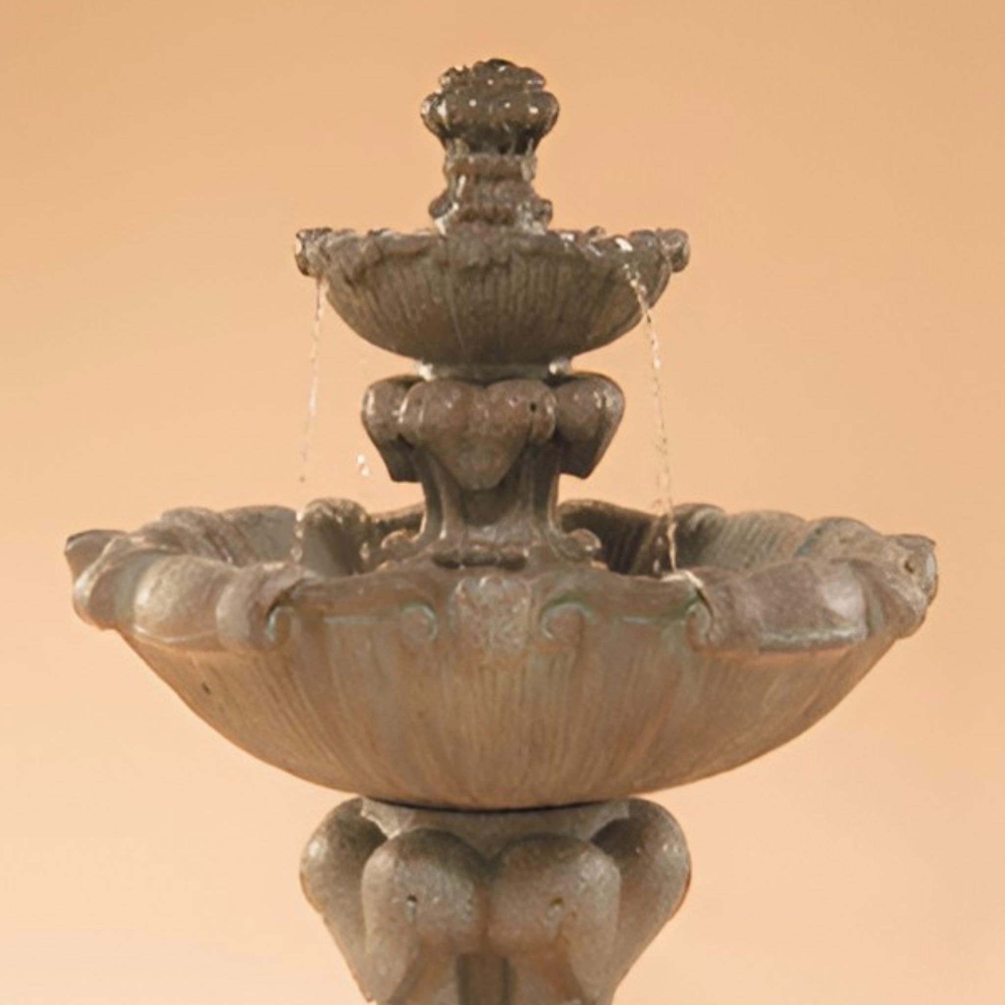 Vesuvio 2-Tier Concrete Fountain - Fiore #2080FS