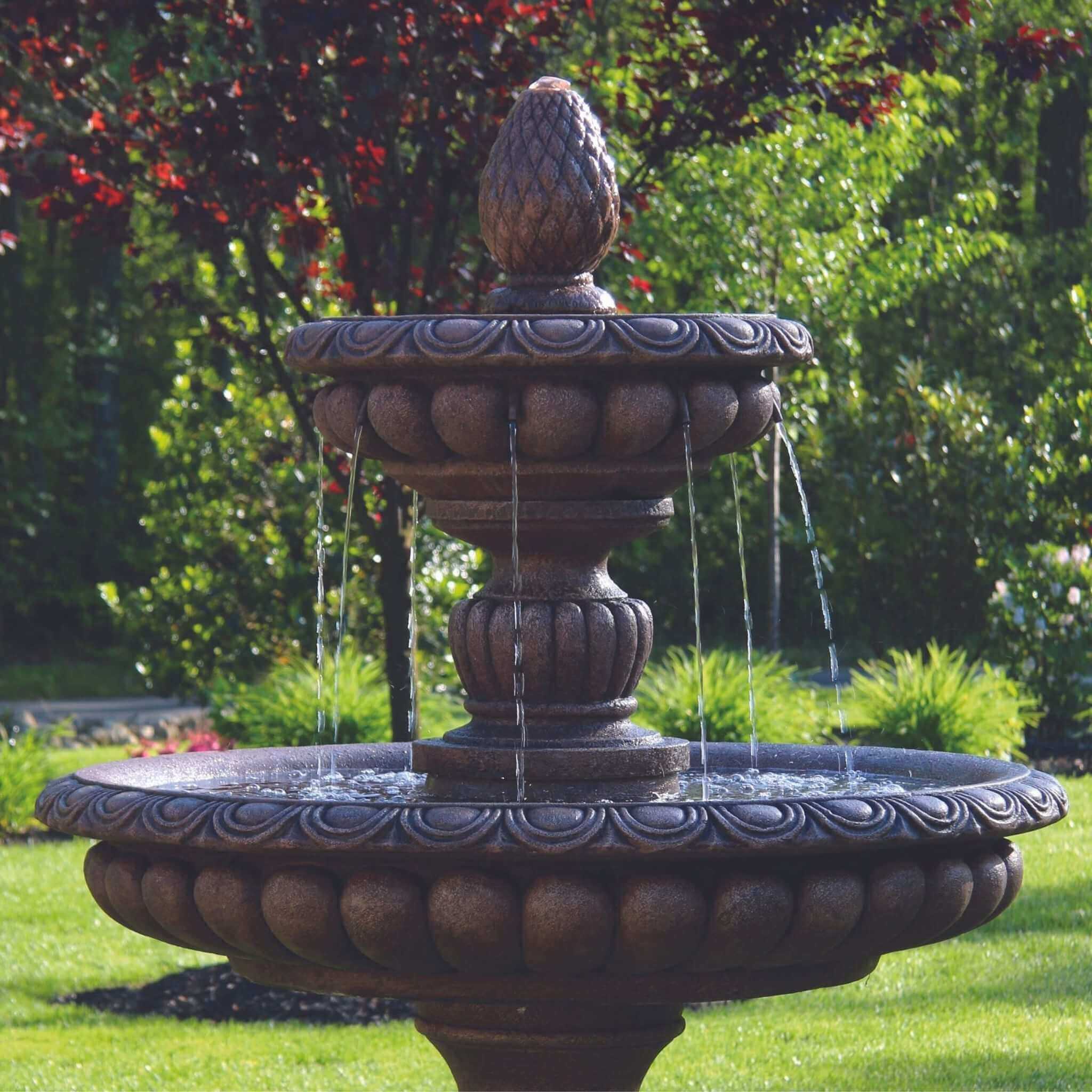 Isabella 2-Tier Concrete Fountain - Massarellis #3844