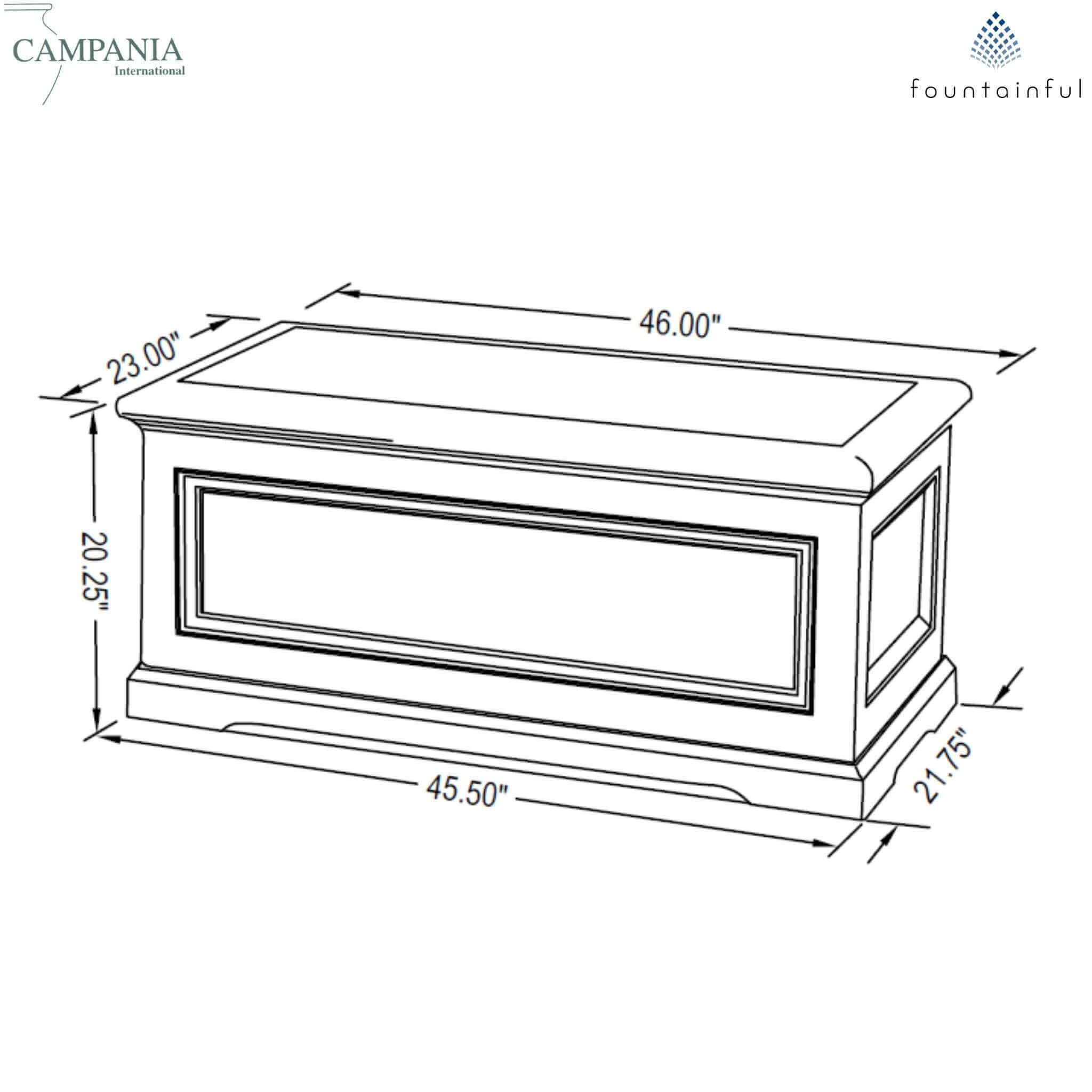 Orleans Large Window Box Concrete Planter - Campania #P656