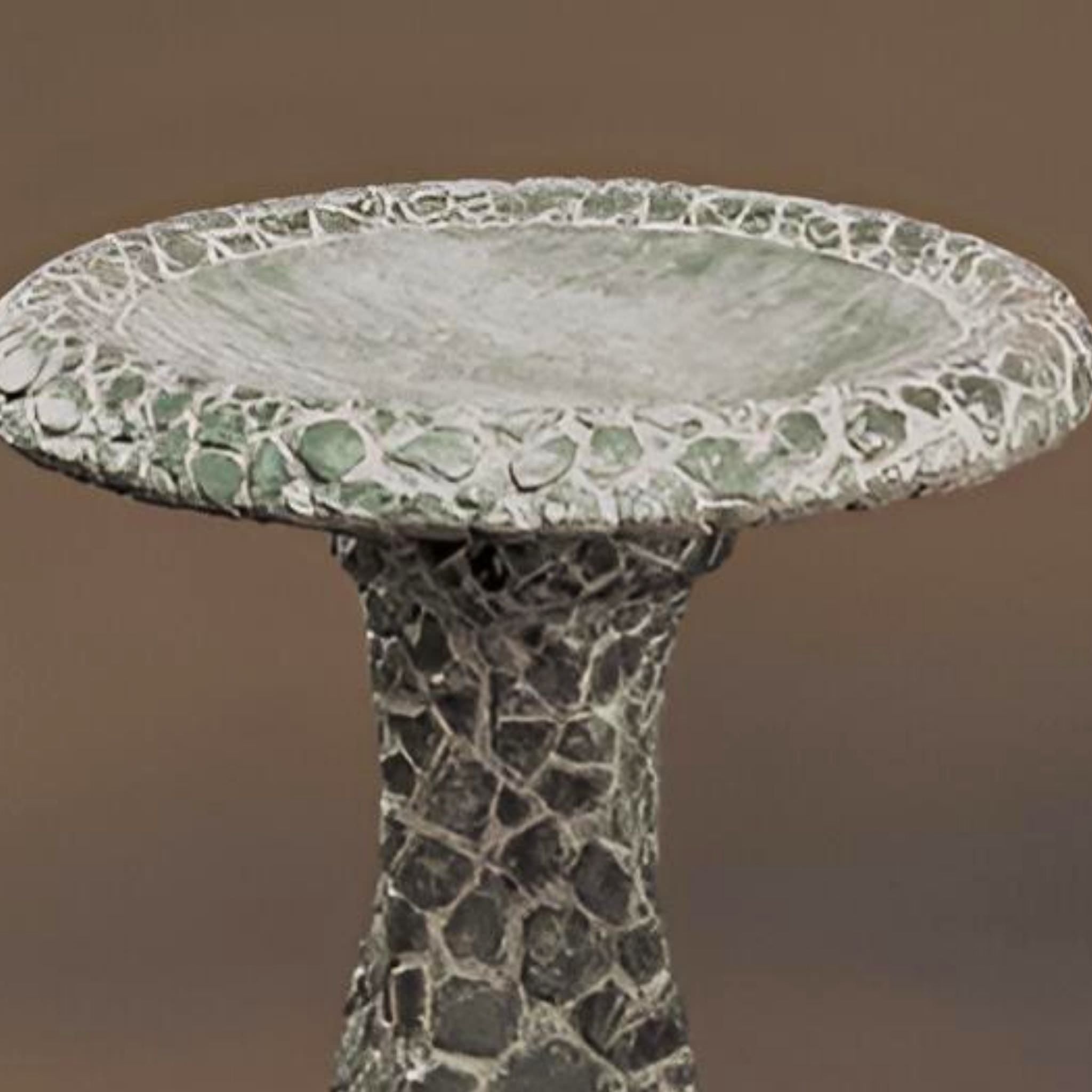 Aggregate Stones Concrete Bird Bath - Fiore #PL2