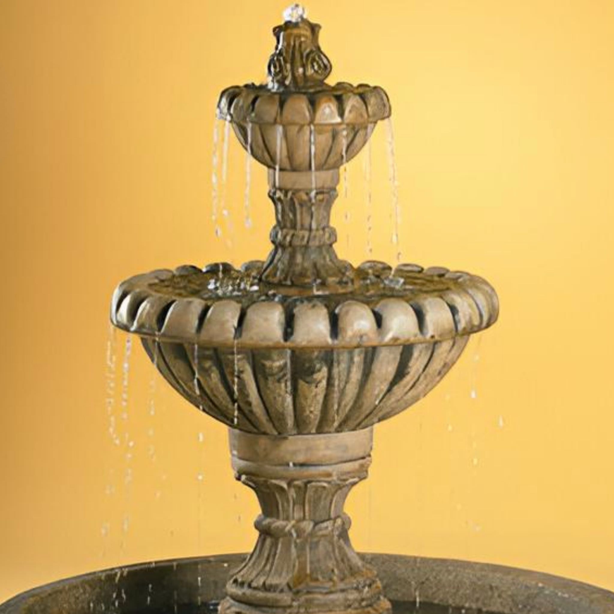 Marsala 2-Tier Concrete Fountain with Basin - Fiore #AV113F46