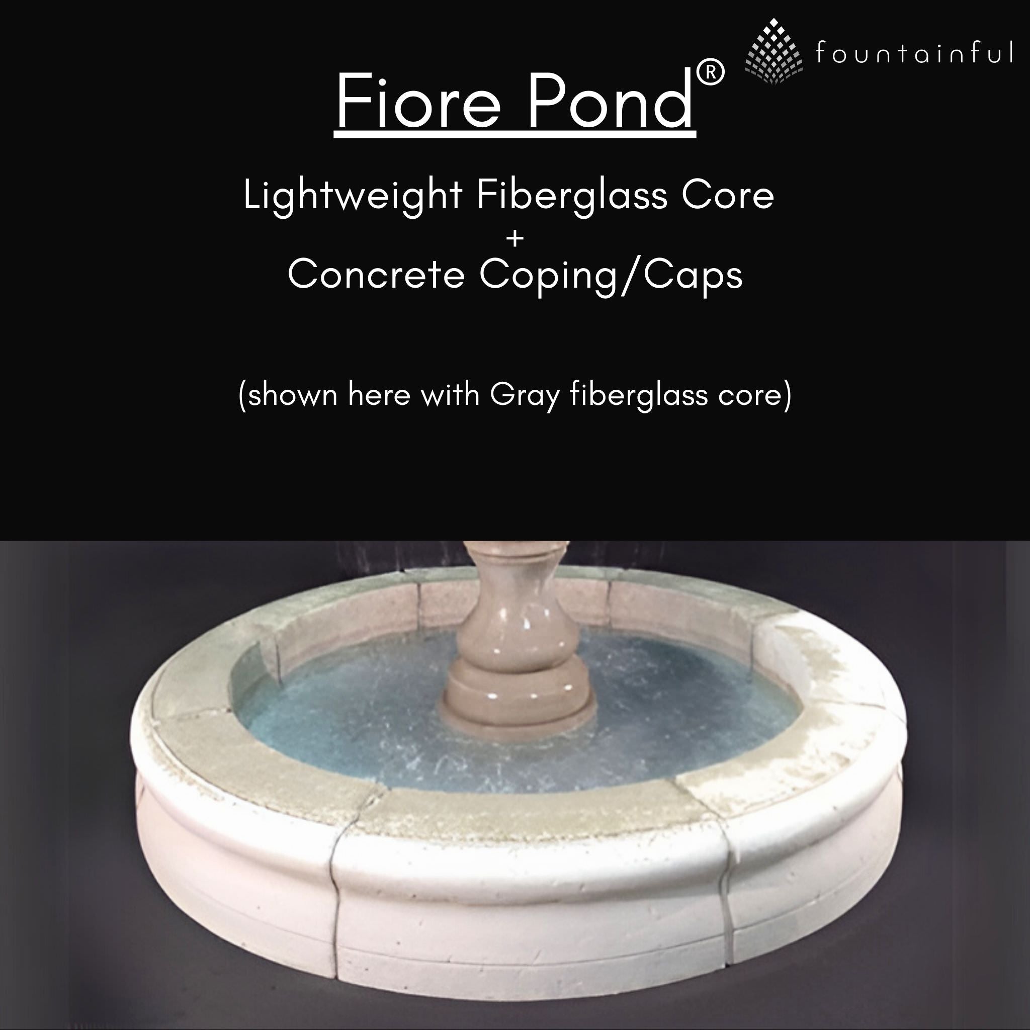 Monaco Tall 4-Tier Concrete Pond Fountain - Fiore #LG169F4R