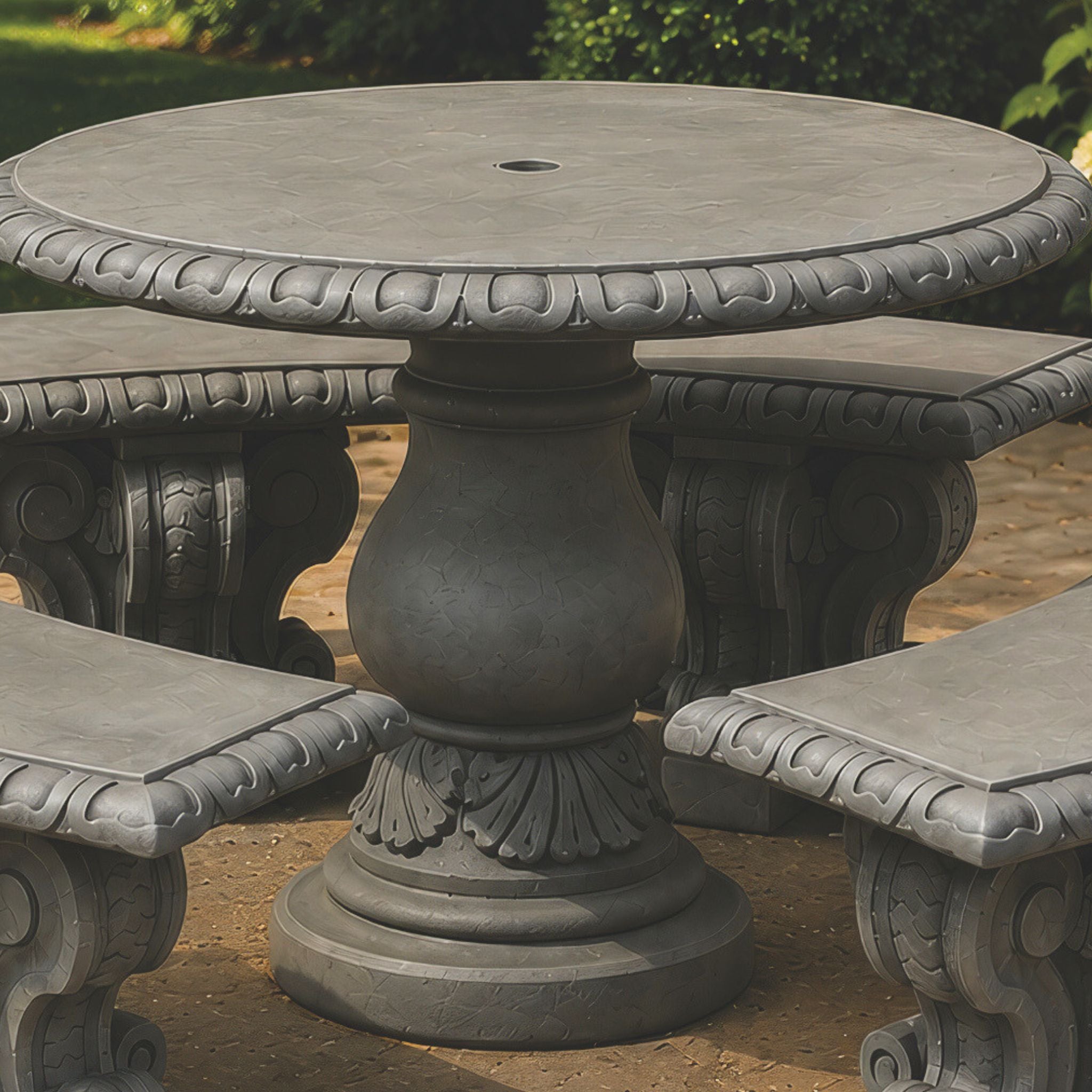 Verona Concrete Table & Bench Set - Massarellis #4850