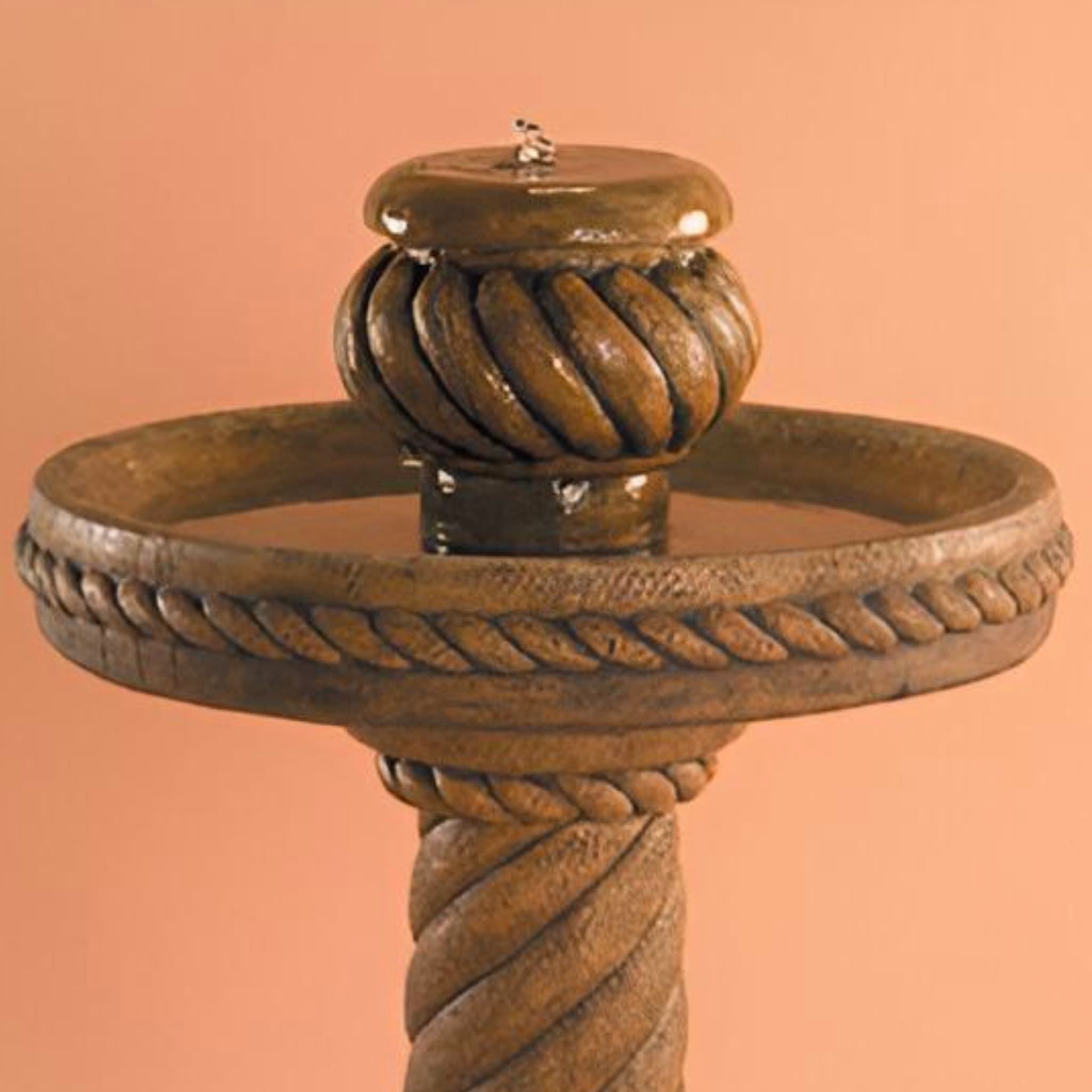 Ornate Swirl Concrete Bubbler Fountain - Fiore #427