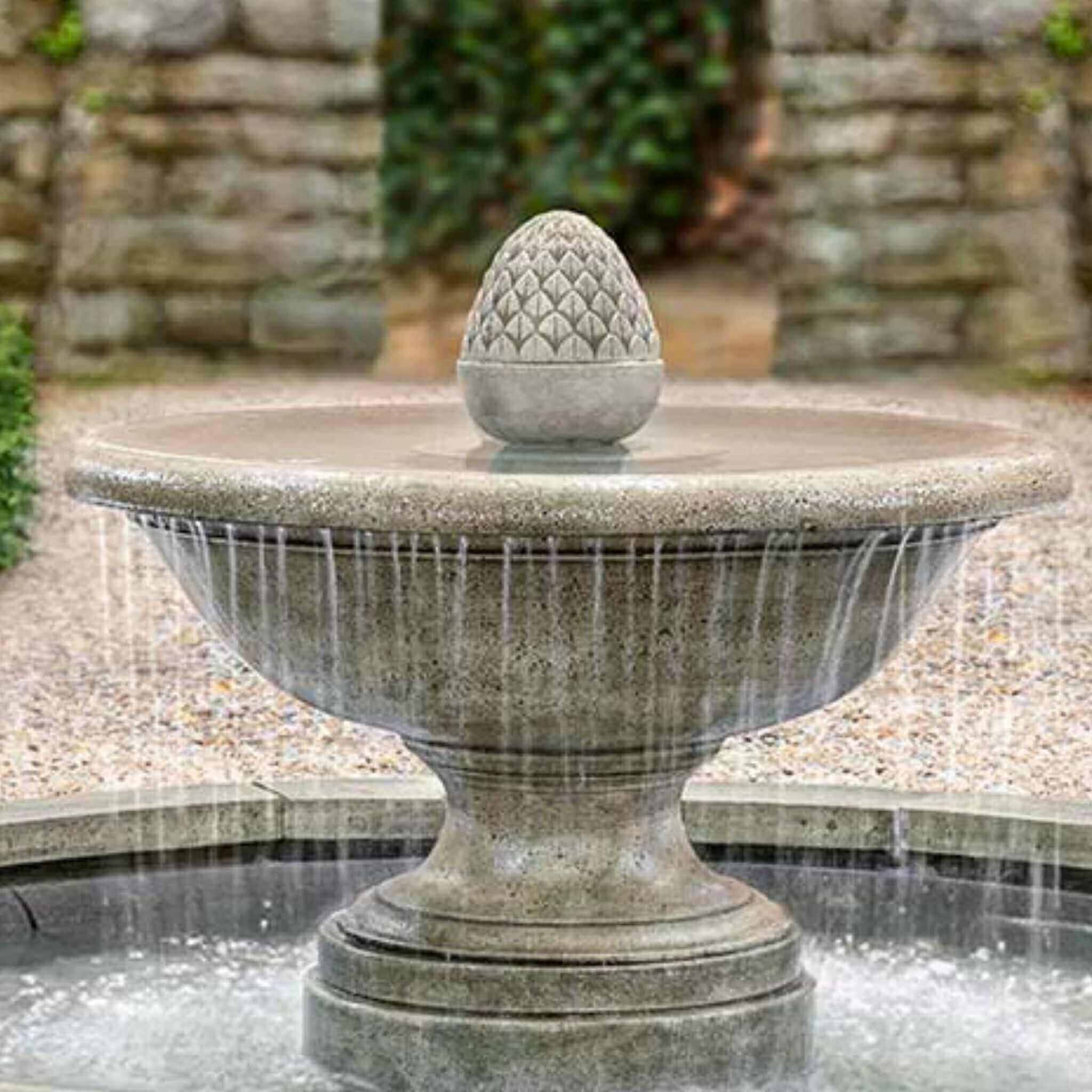 D'Este Acorn Finial Concrete Fountain - Campania