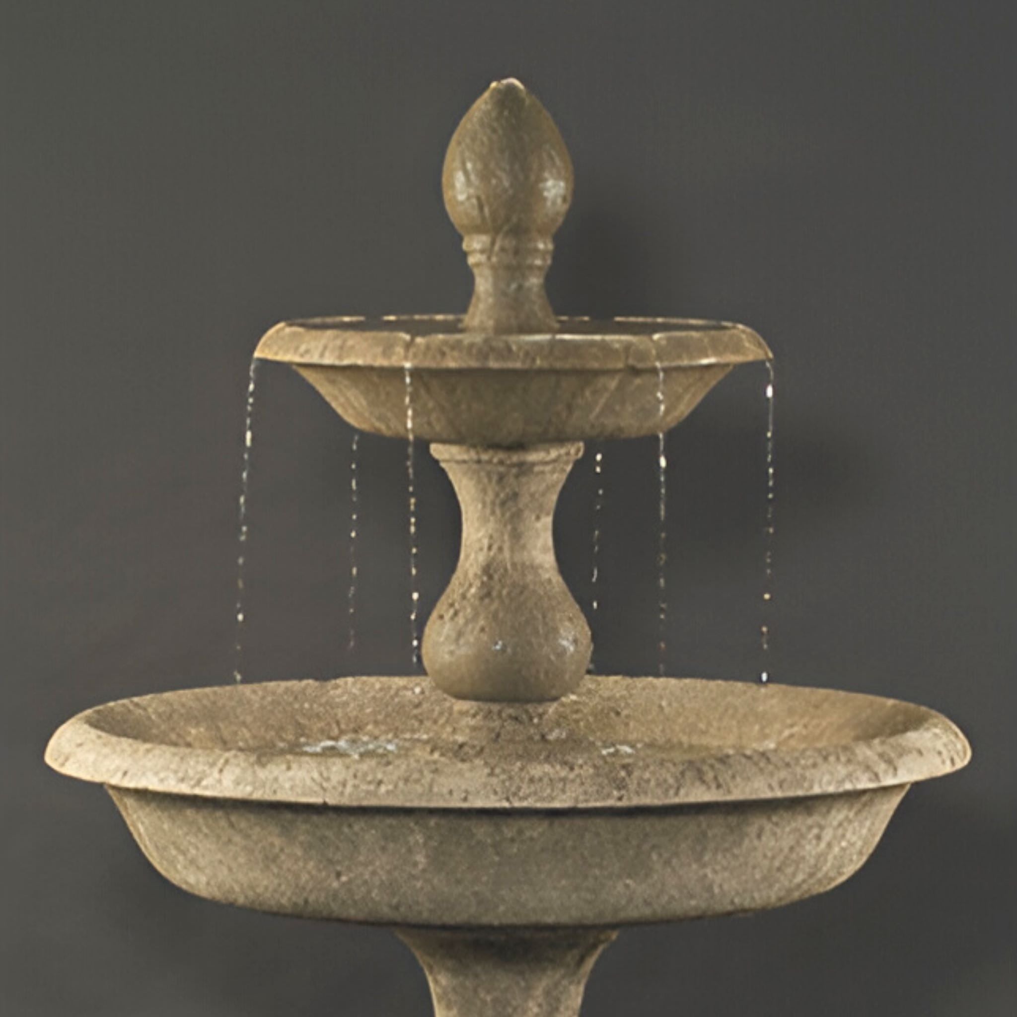 Old Toscano 2-Tier Concrete Fountain - Fiore #LG126