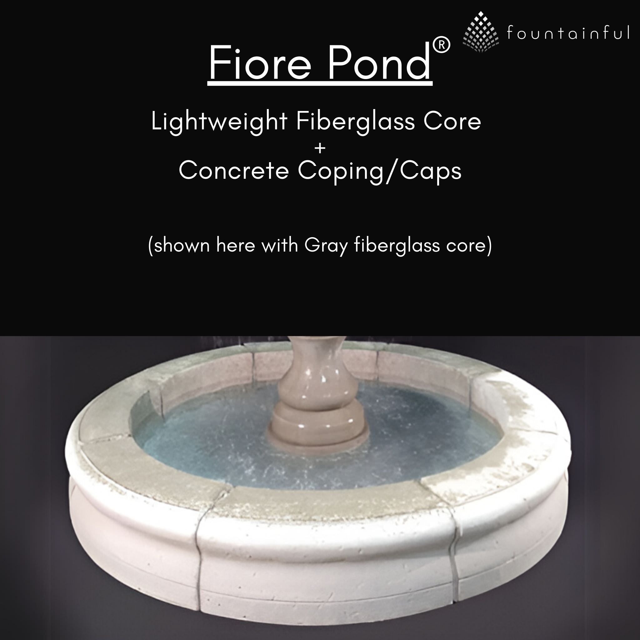 Monaco 3-Tier Concrete Pond Fountain - Fiore #LG169