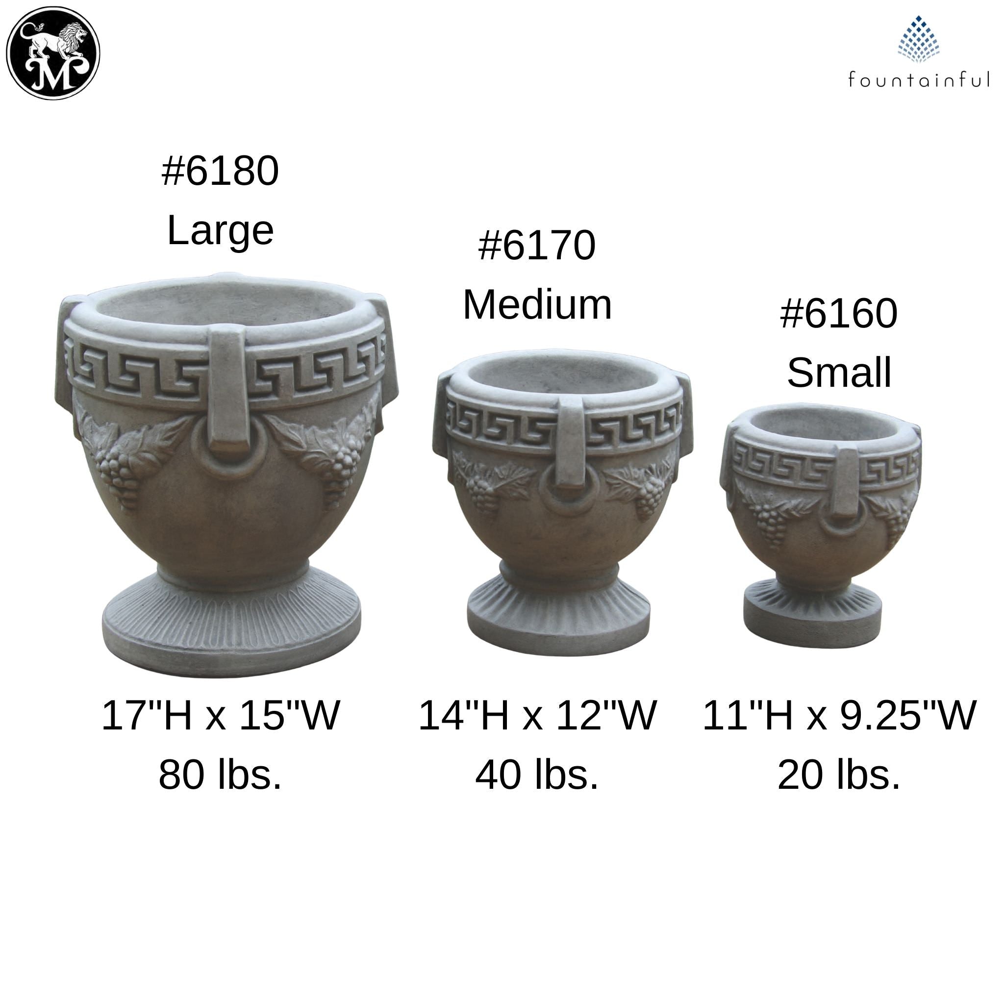 Grecian Urn Concrete Planter - Thumbnail 4