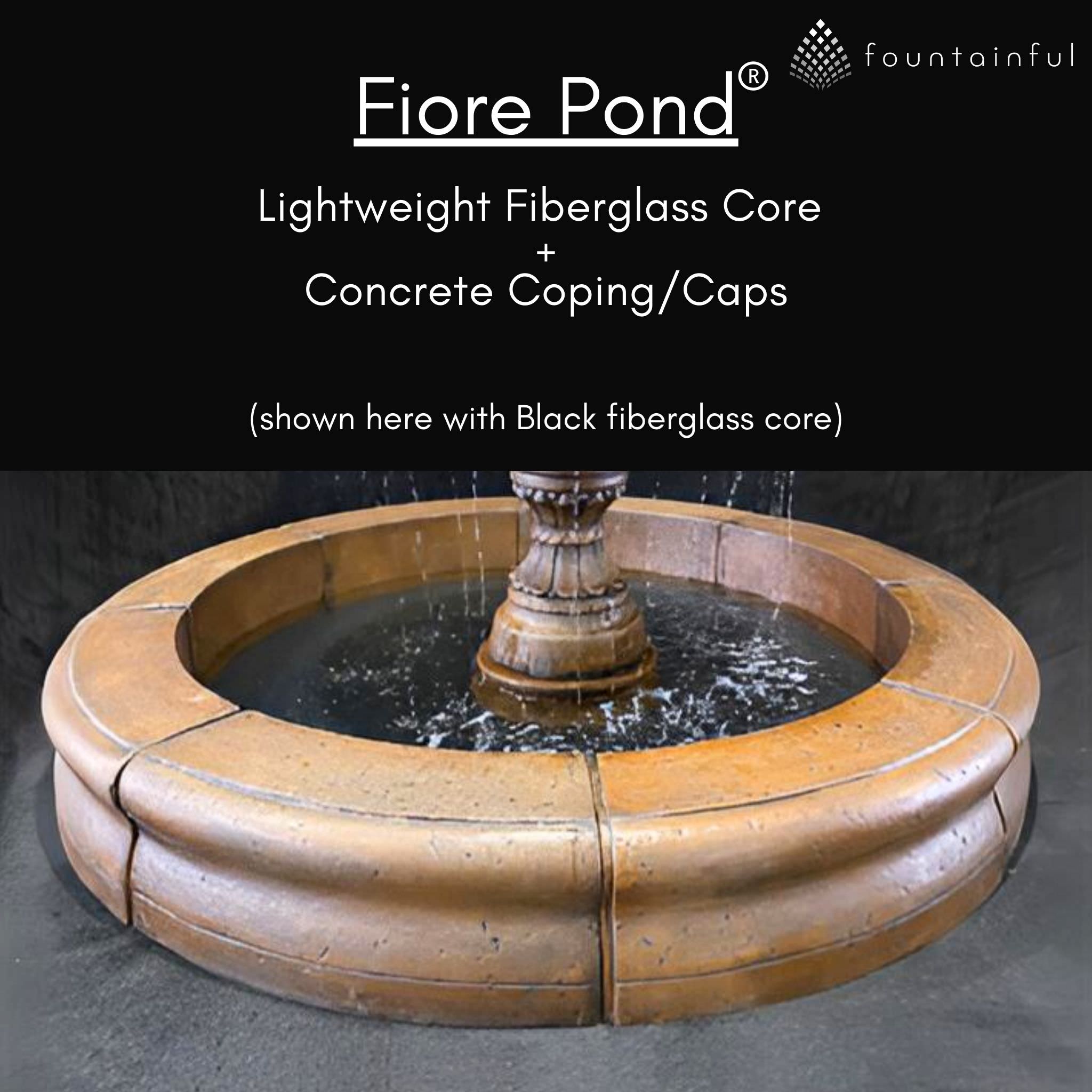 Marsala 3-Tier Concrete Pond Fountain - Fiore #AV113FRB