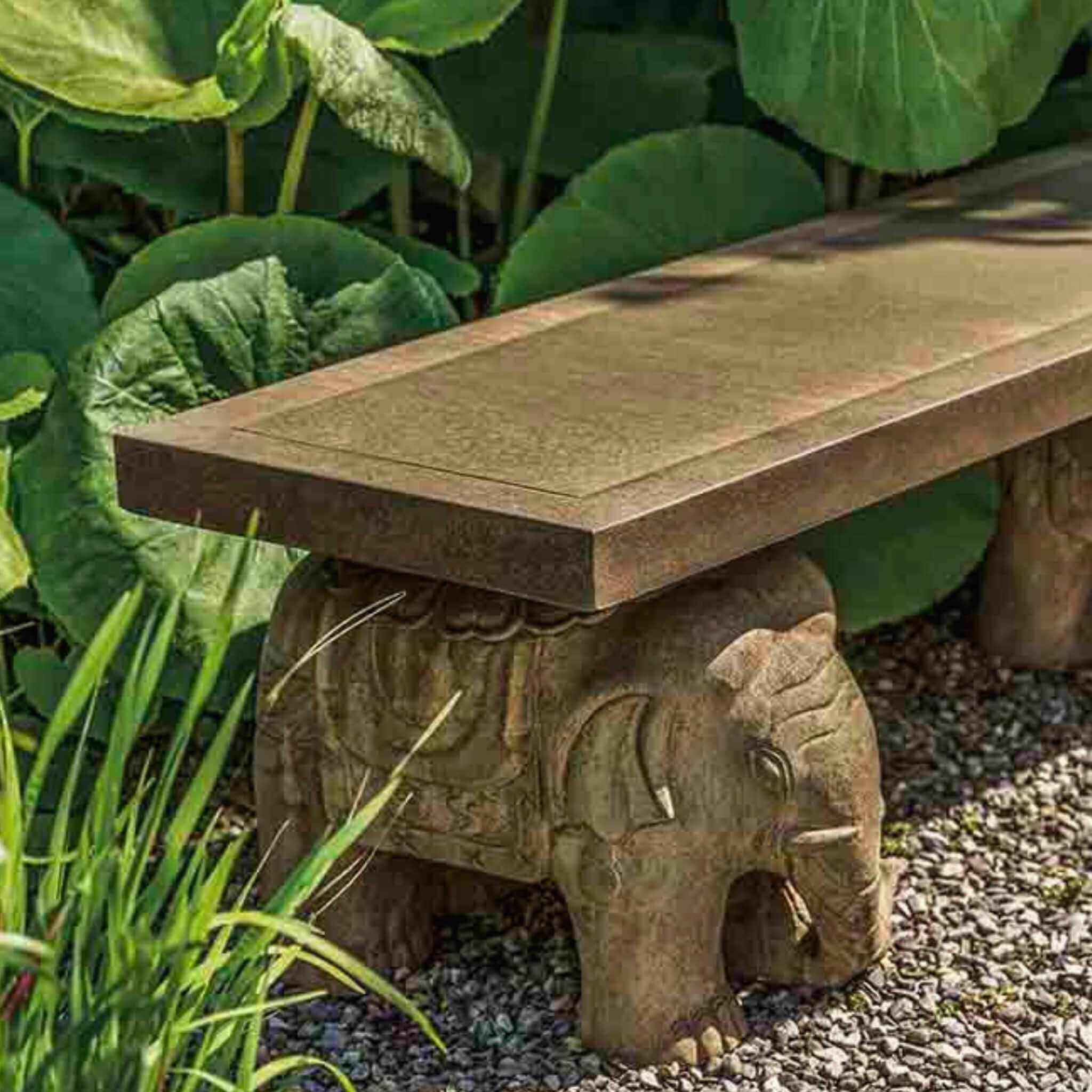 Elephant Concrete Garden Bench - Campania #BE141