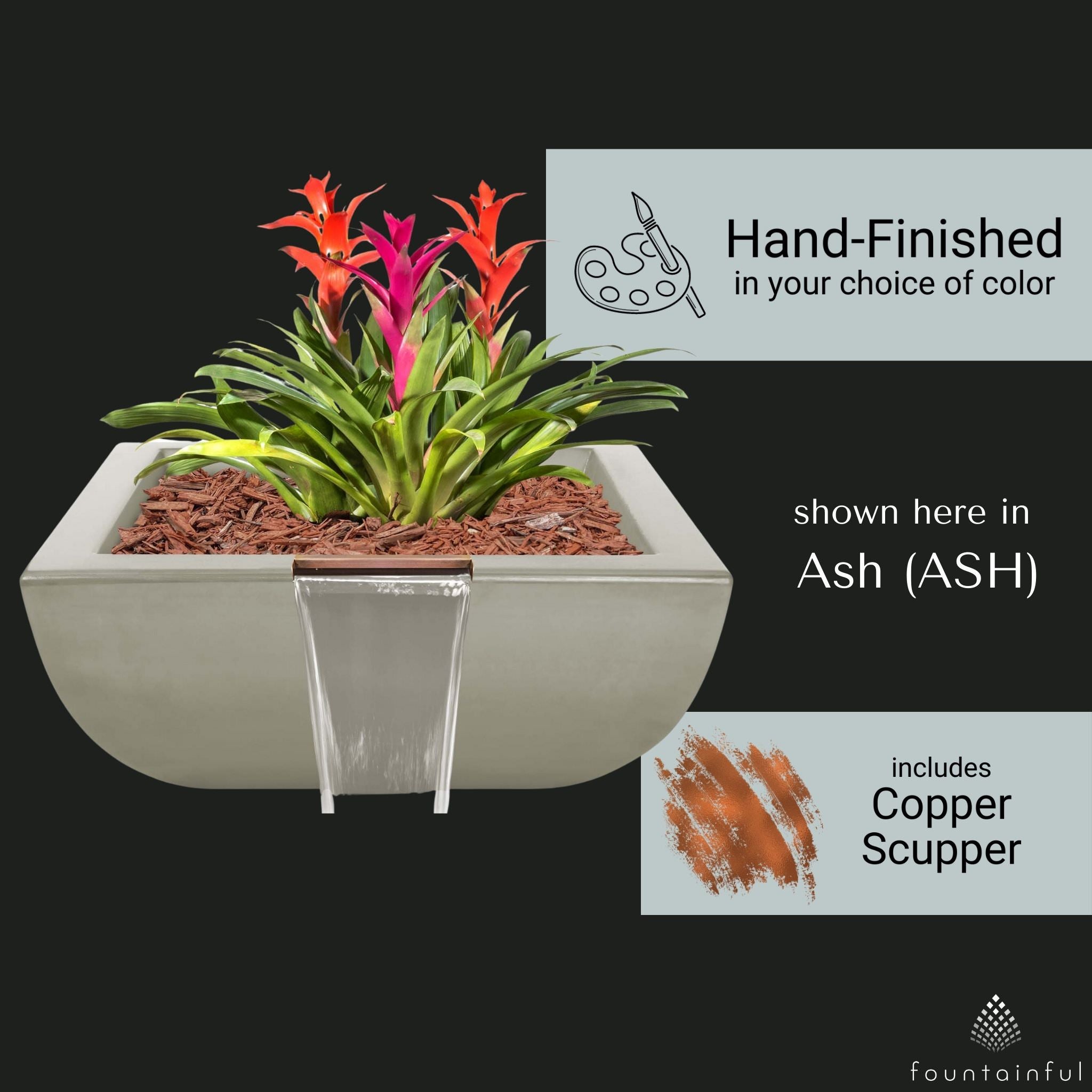 "Avalon" Concrete Planter & Water Bowl - The Outdoor Plus