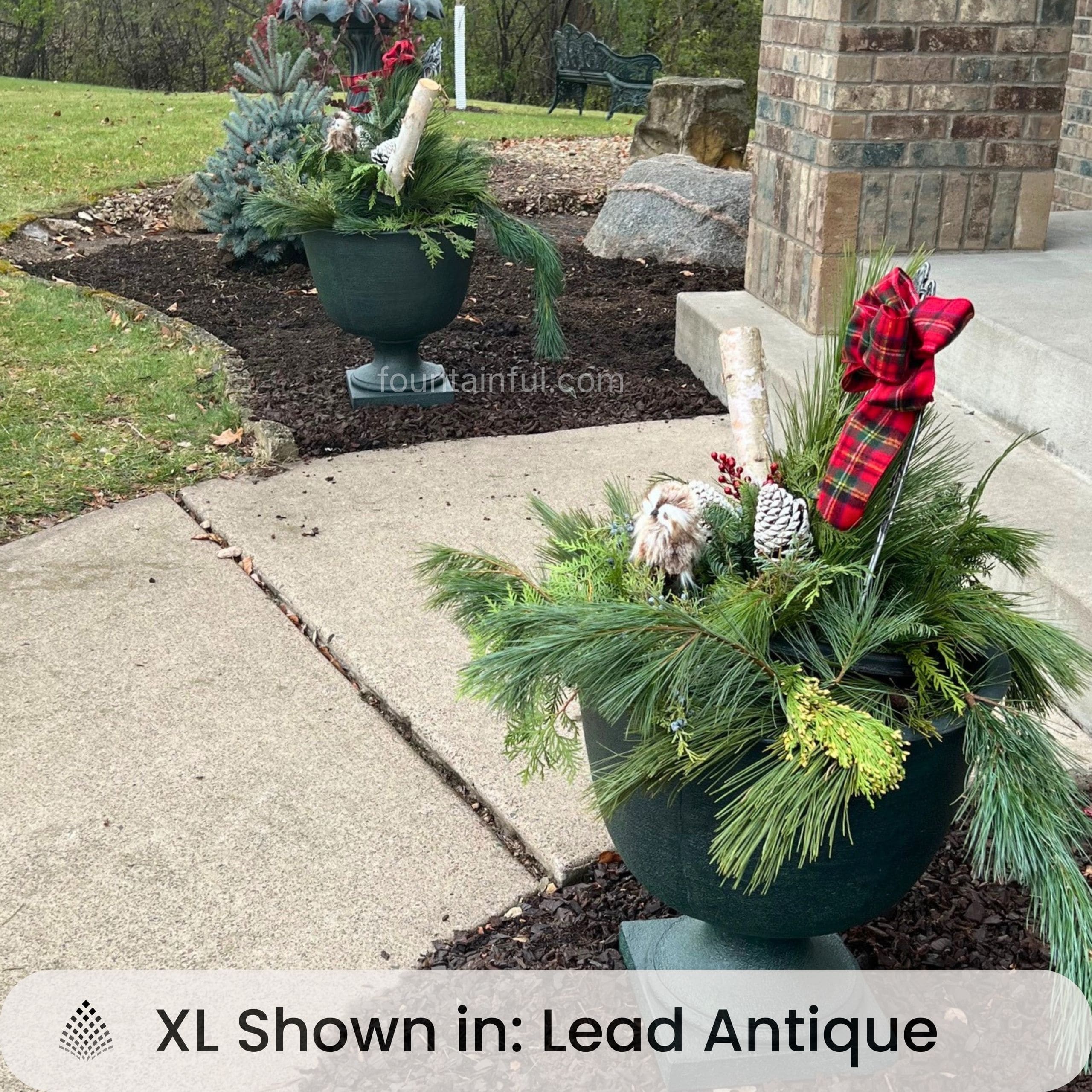 Hampstead Concrete Urn Planters - Campania