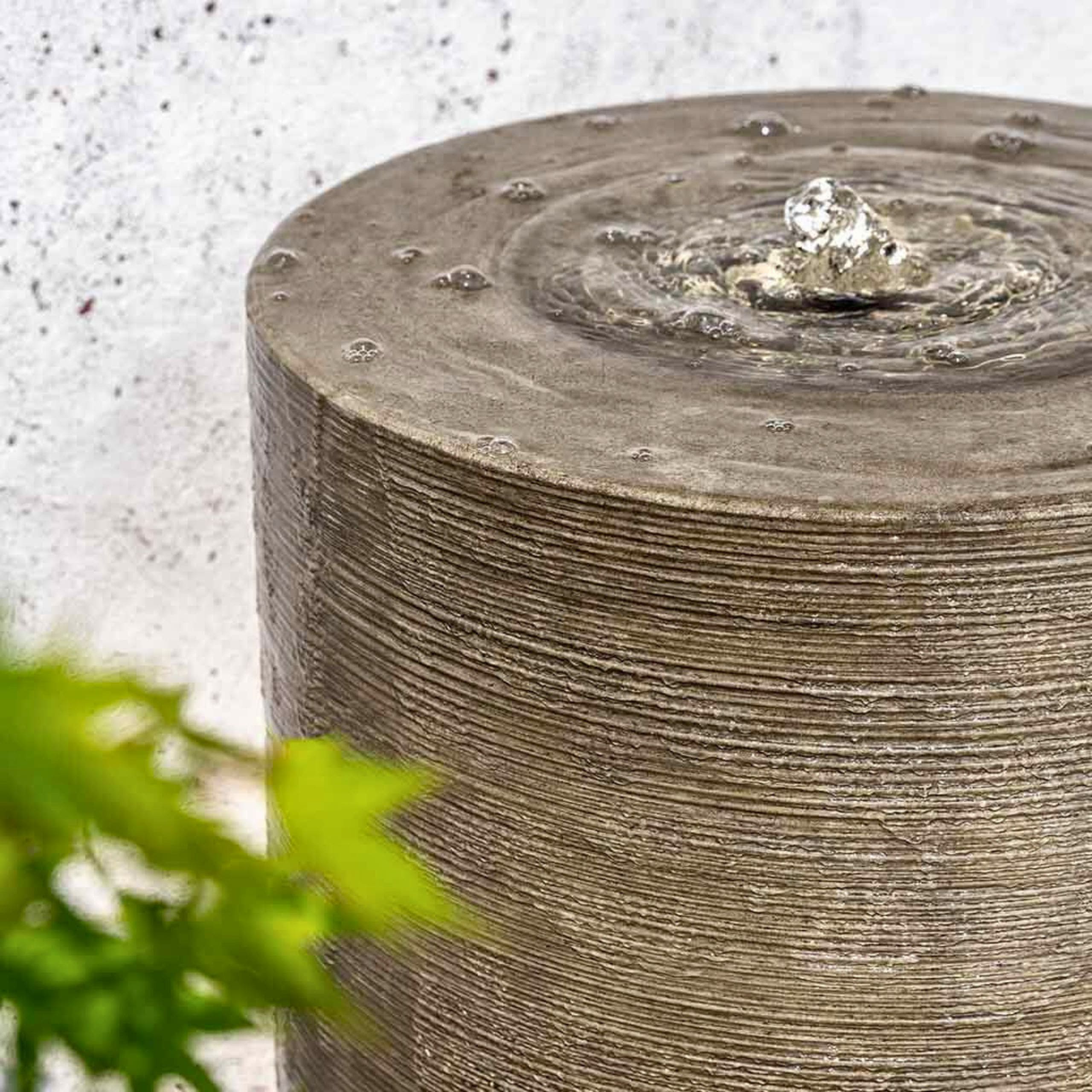 Tall Cylinder GFRC Tower Fountain - Campania #1109