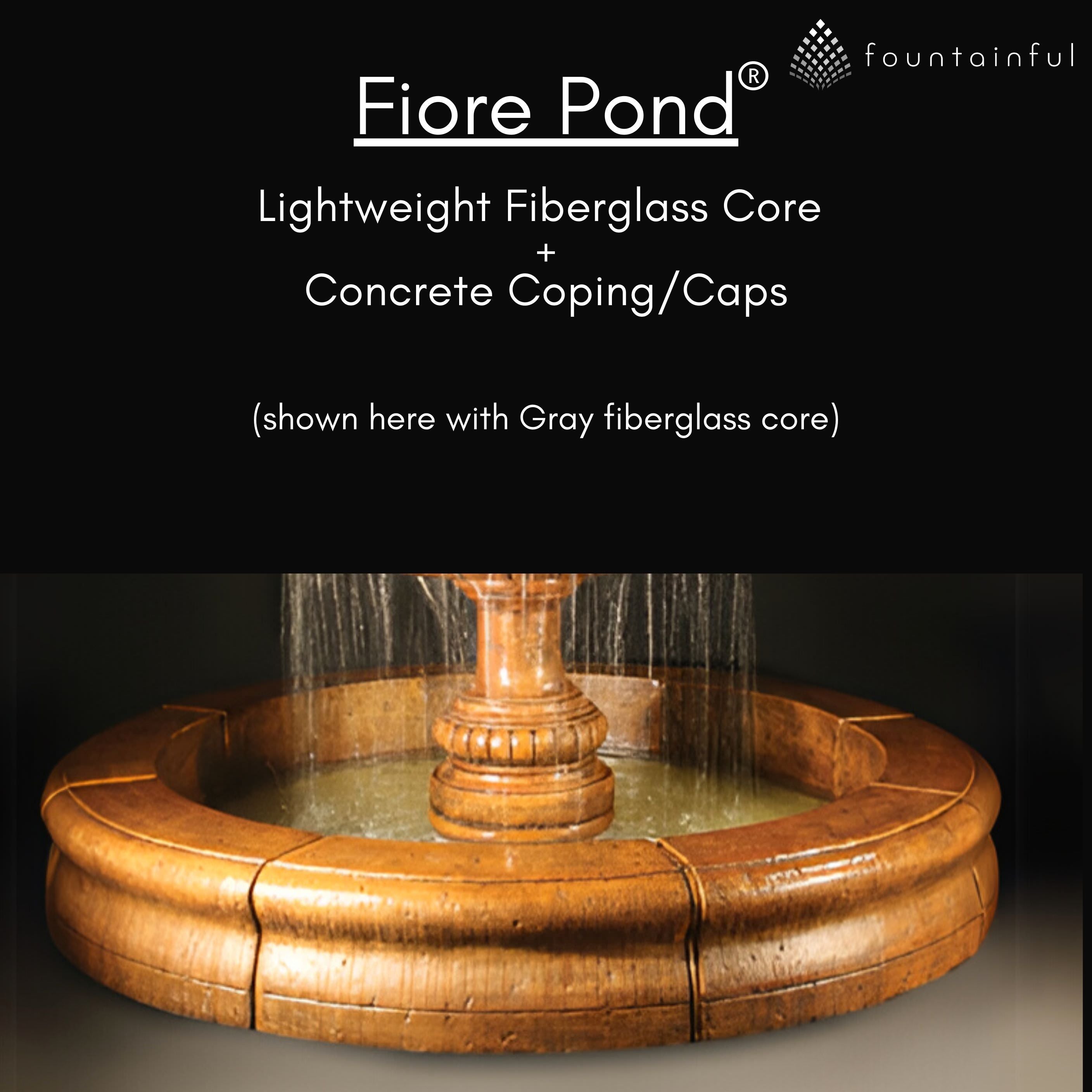 Mediterranean 3-Tier Concrete Pond Fountain - Fiore #LG134FRG