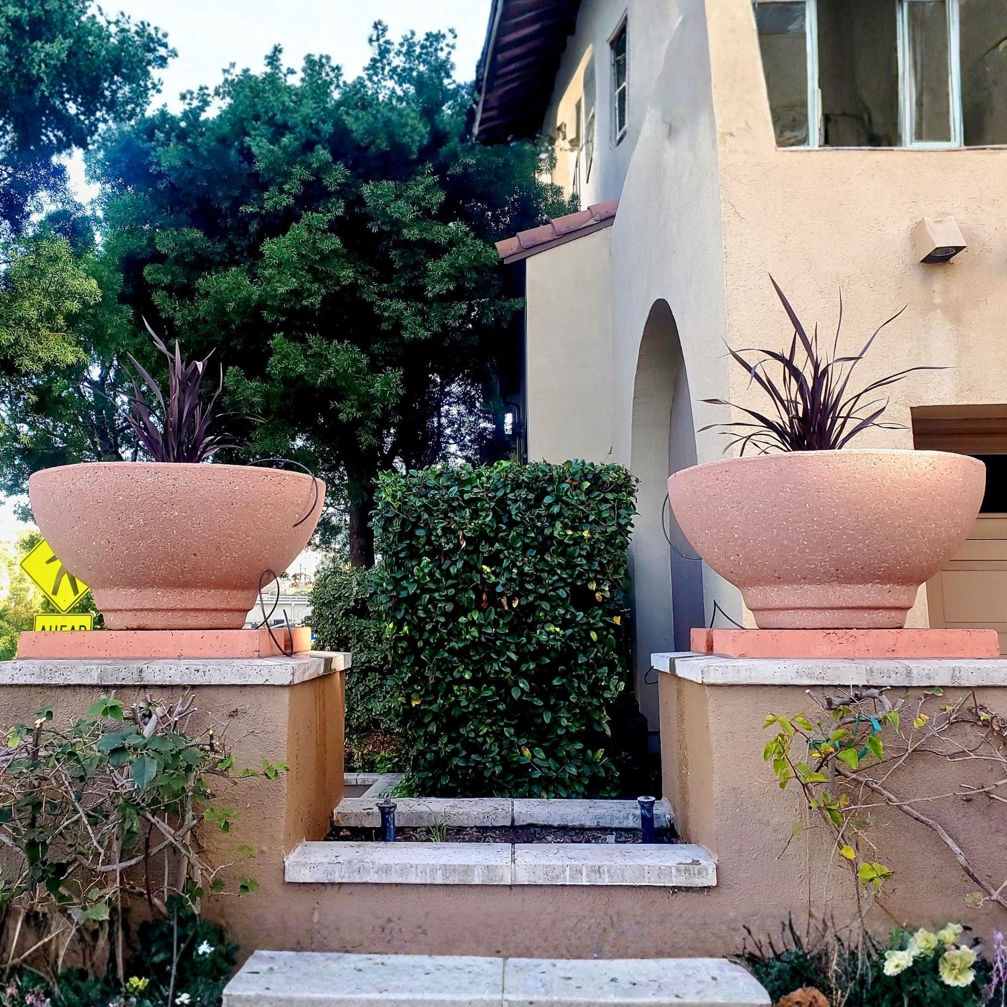Deco 3FT Concrete Bowl Planter - Architectural Collection
