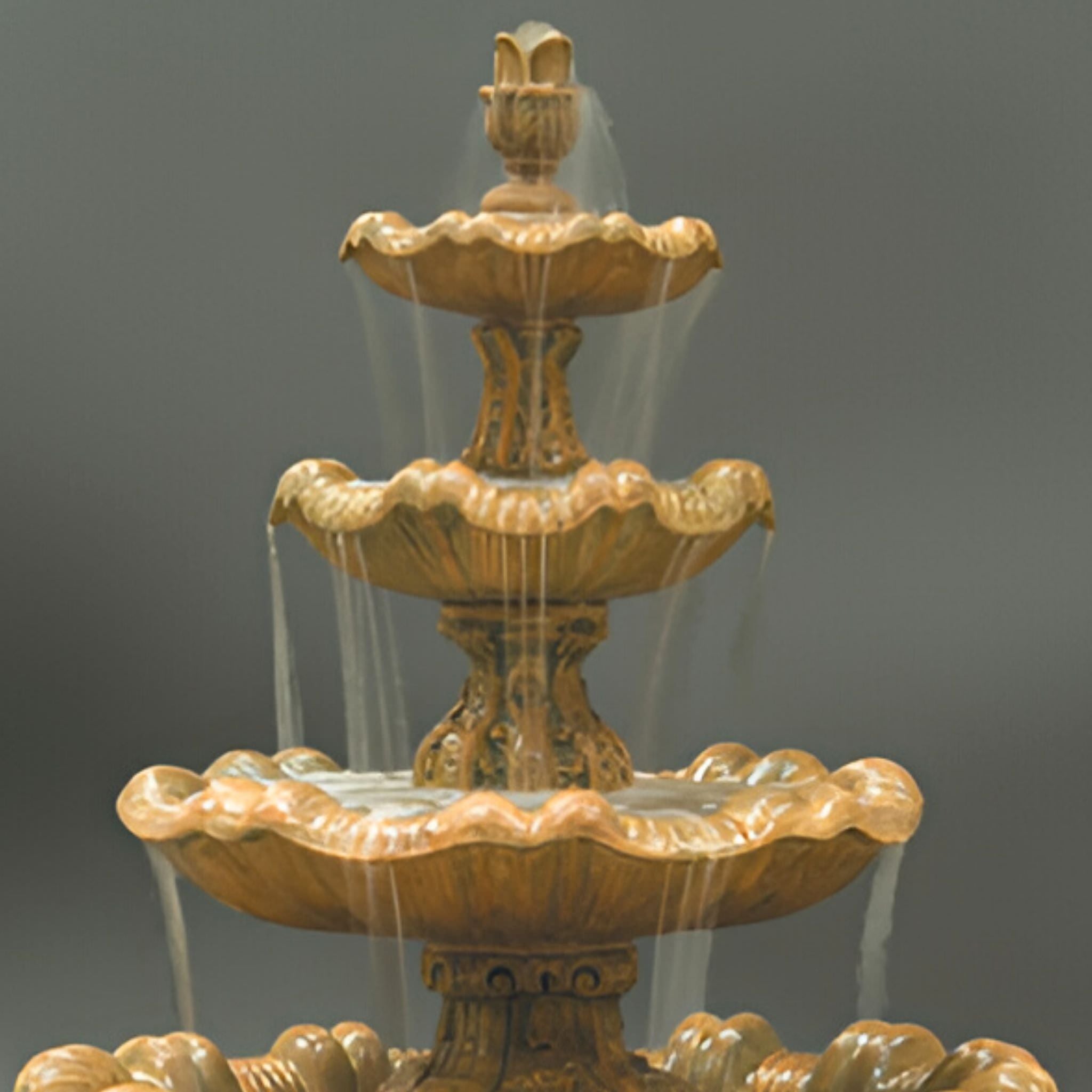 Italian Low 4-Tier Concrete Fountain - Fiore #IT4