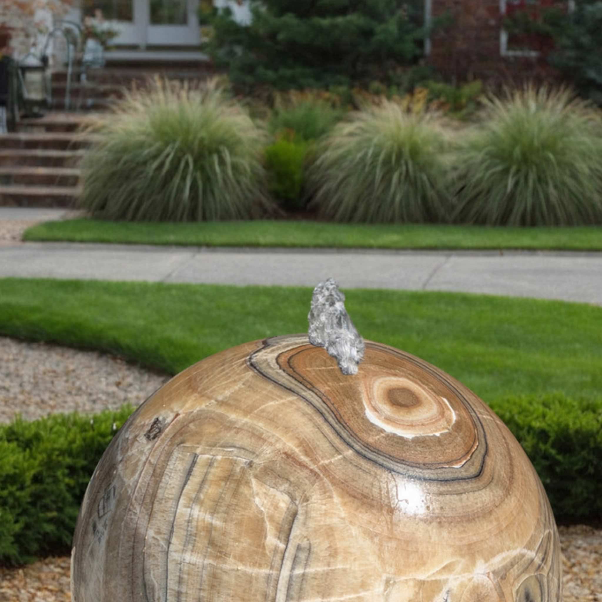 Yellow Onyx XL 30" Sphere Fountain - Blue Thumb