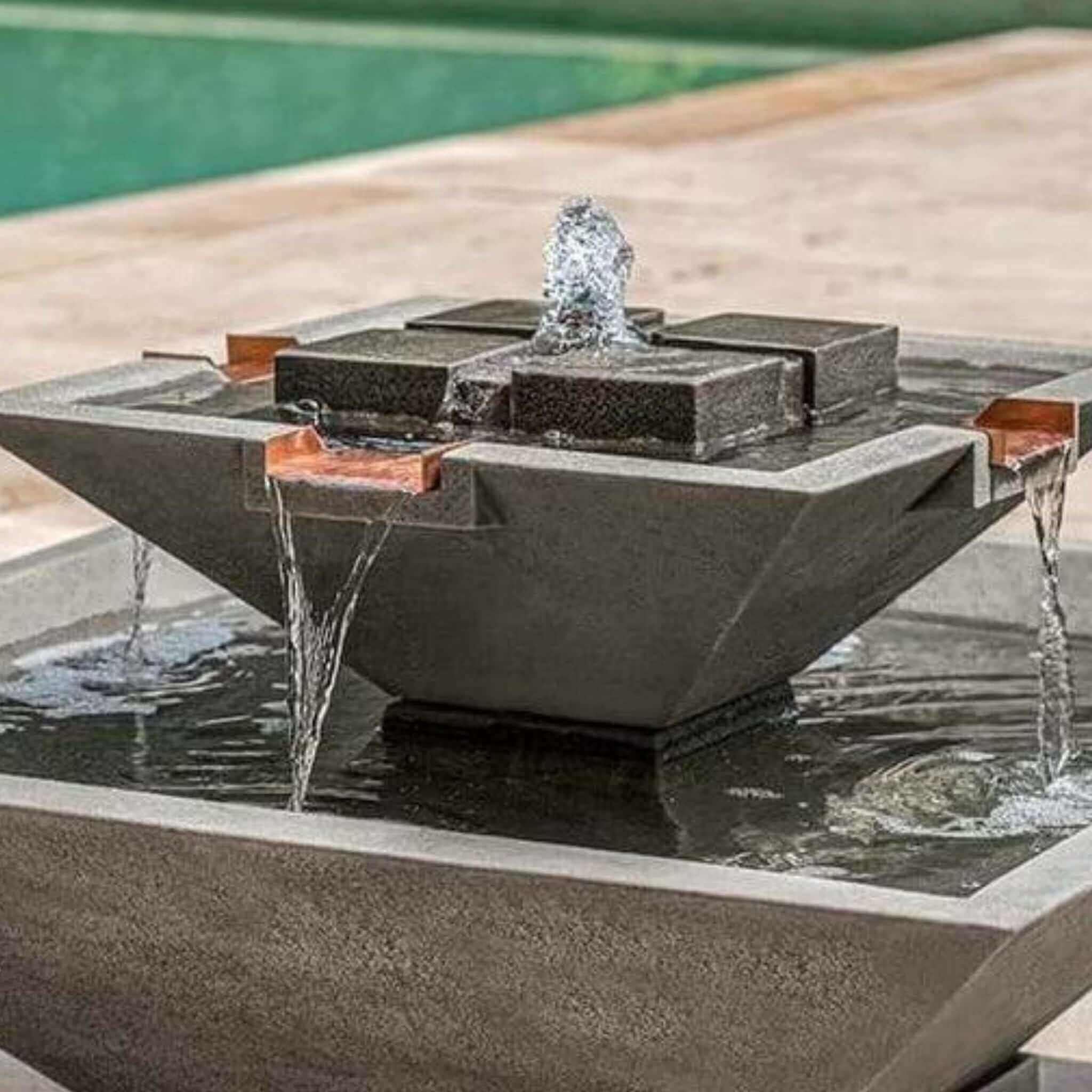 Facet Modern Concrete Fountain - Campania