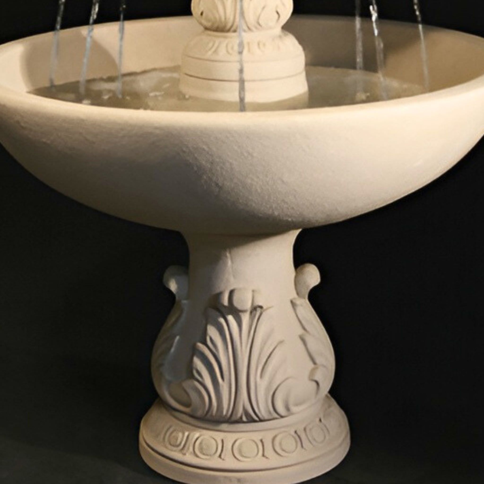 Riviera 2-Tier Concrete Fountain - Fiore #LG159