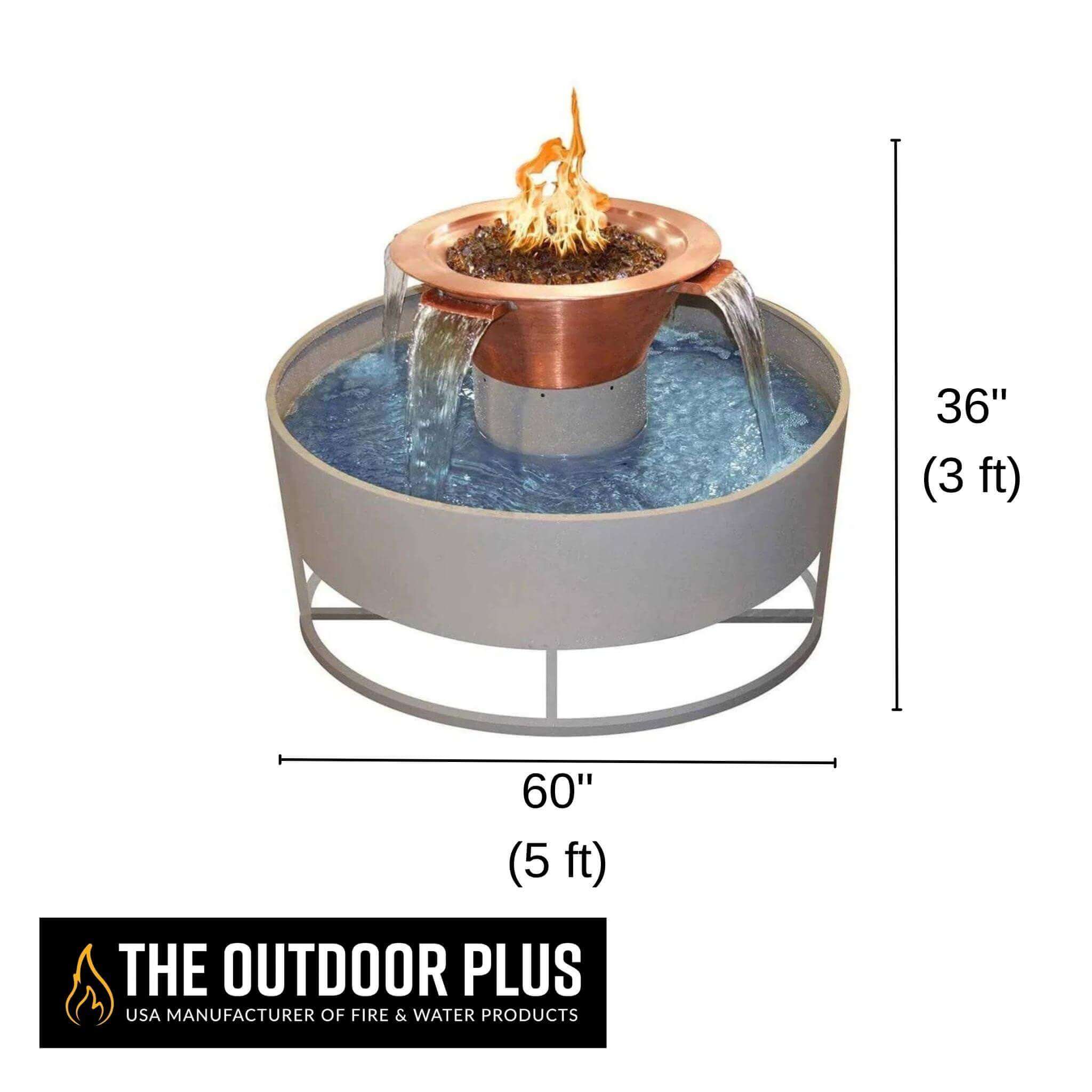 Olympian Round Fire & Water Fountain 4-Way Spill - The Outdoor Plus