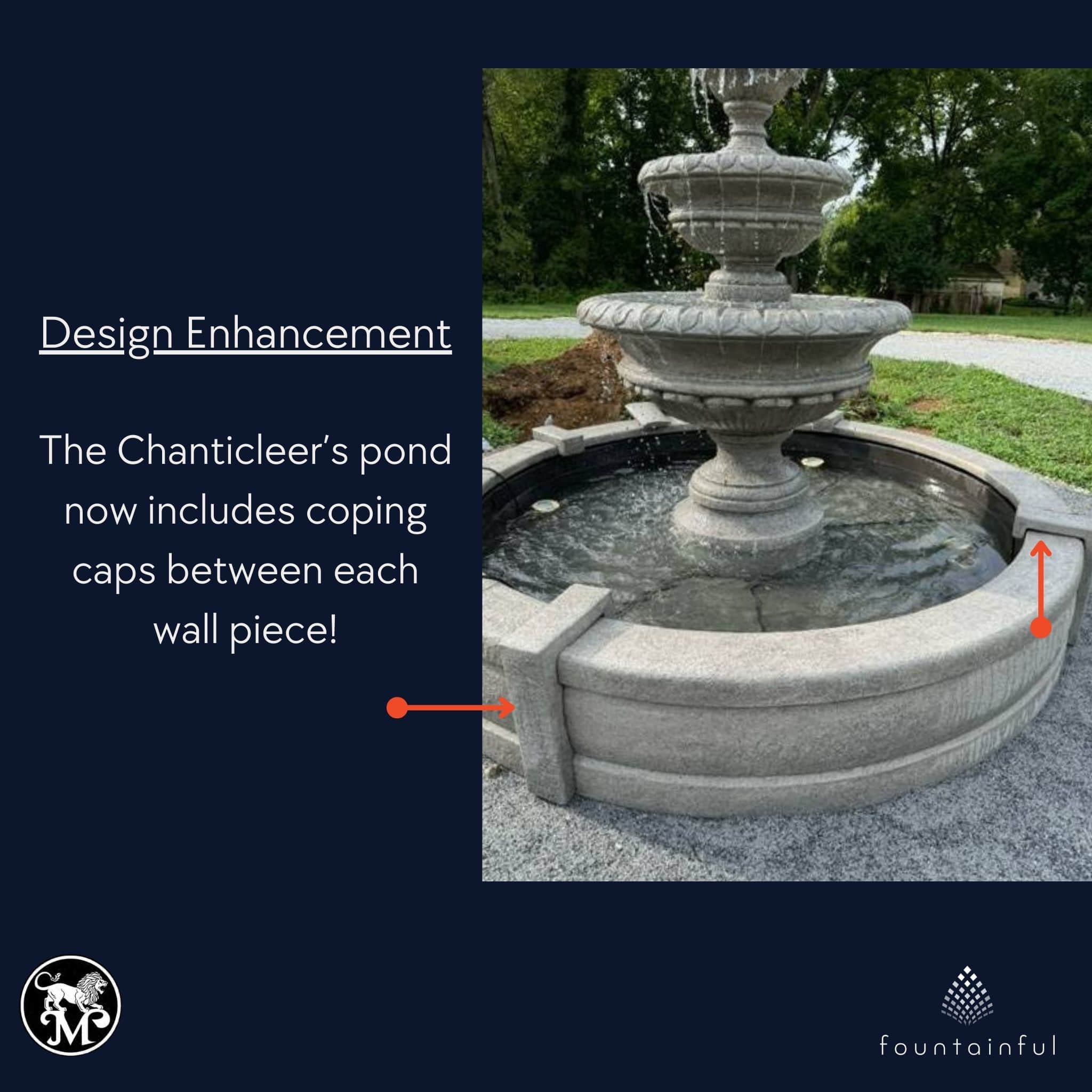 Chanticleer 3-Tier Concrete Fountain w/Pool - Massarellis #3722