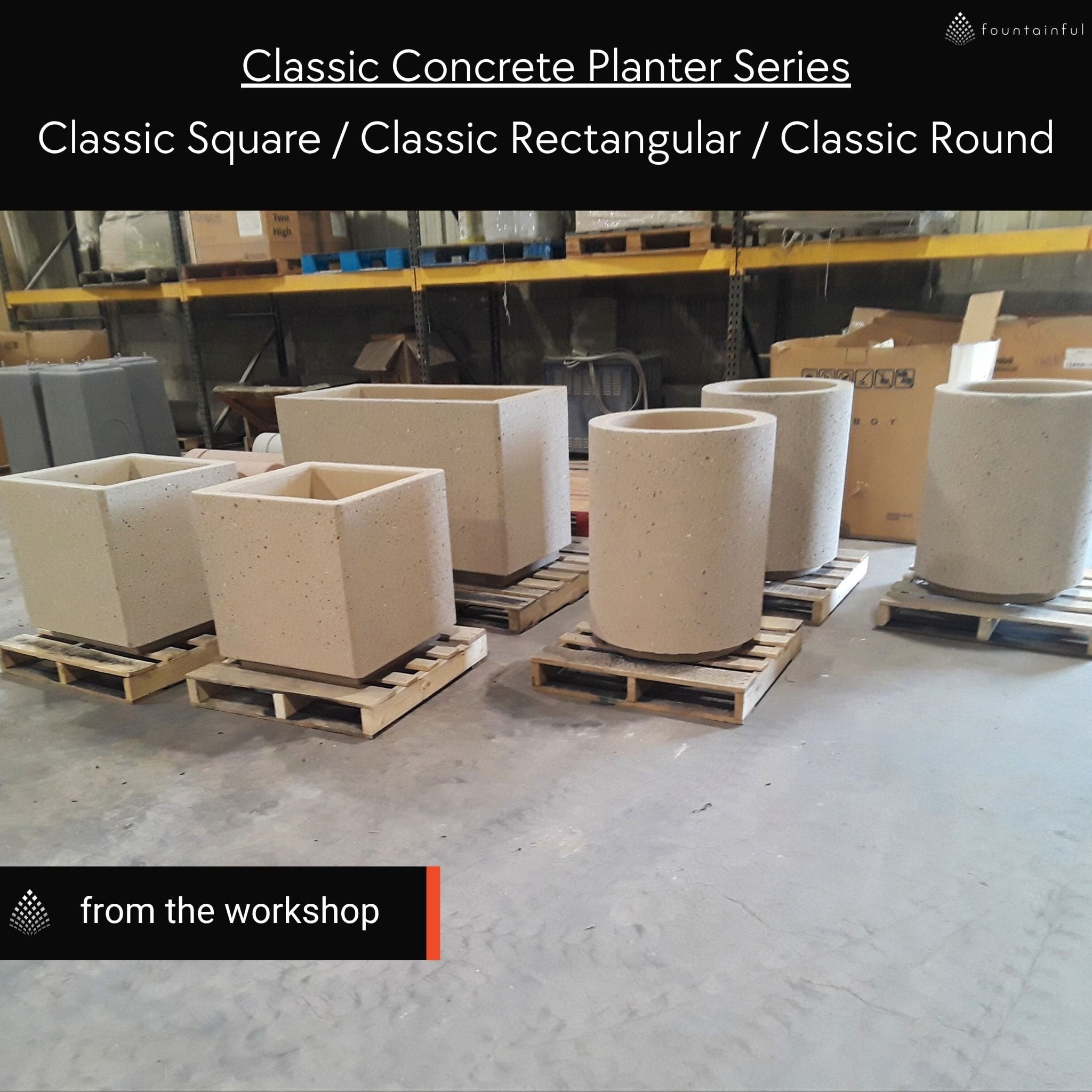 Classic Square Concrete Planter - Architectural Collection