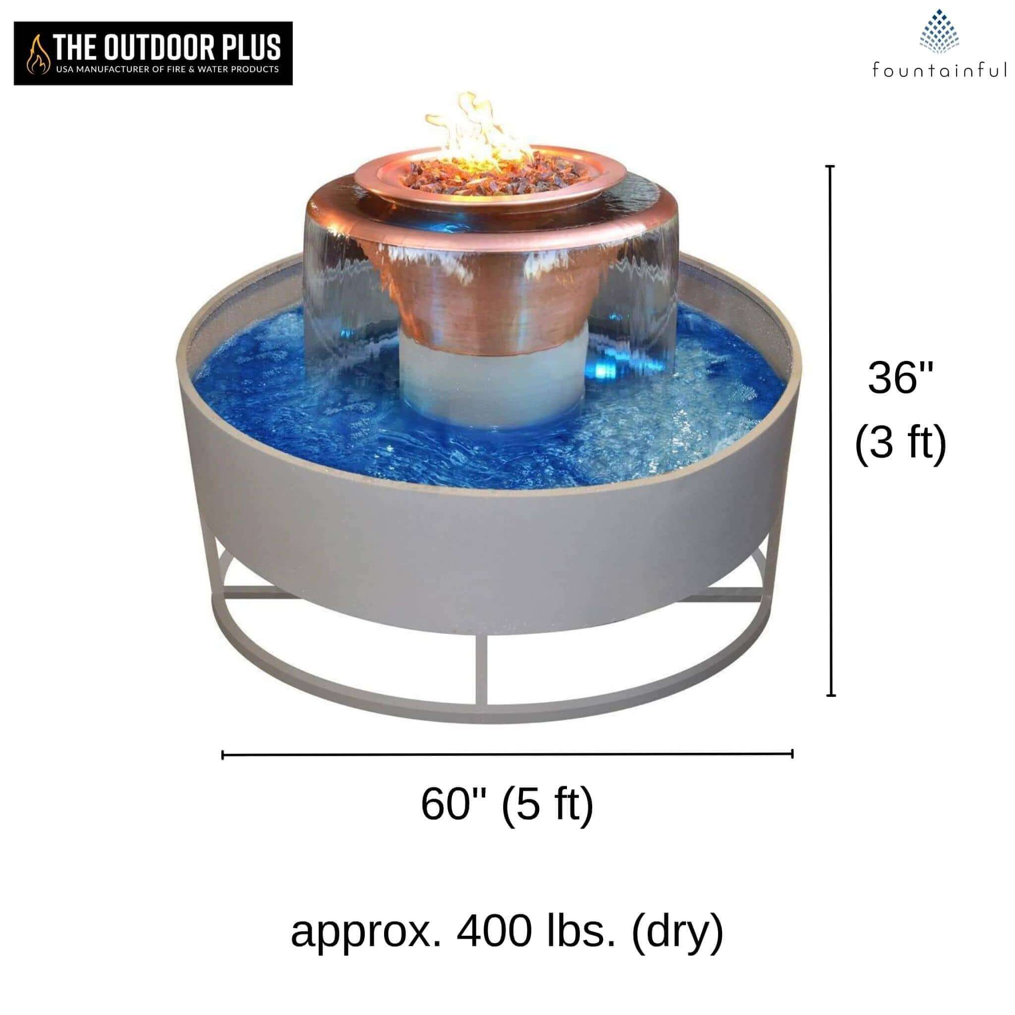 Olympian Round Fire & Water Fountain 360° Spill - The Outdoor Plus