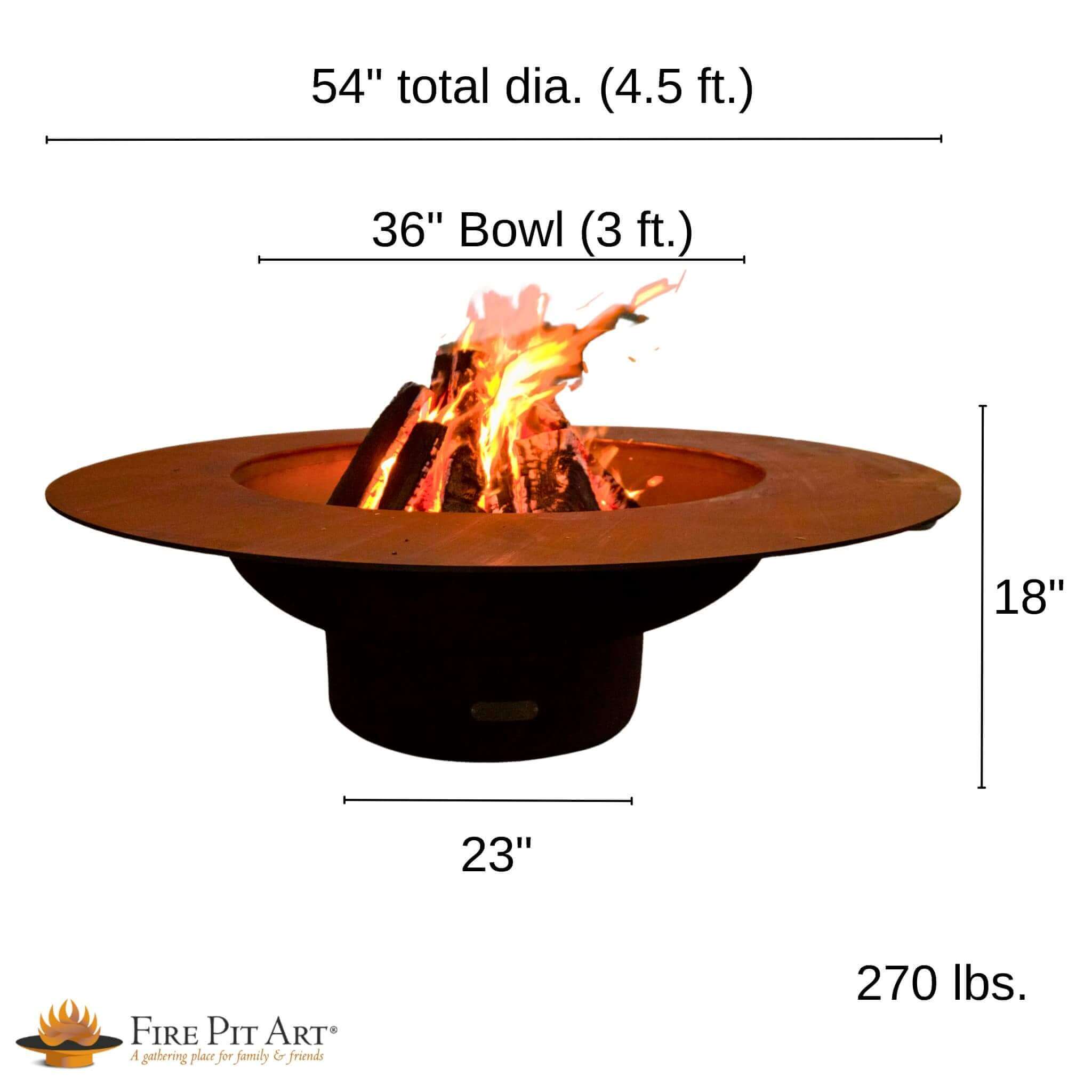 "Magnum" Wood Burning Fire Pit in Steel - Fire Pit Art